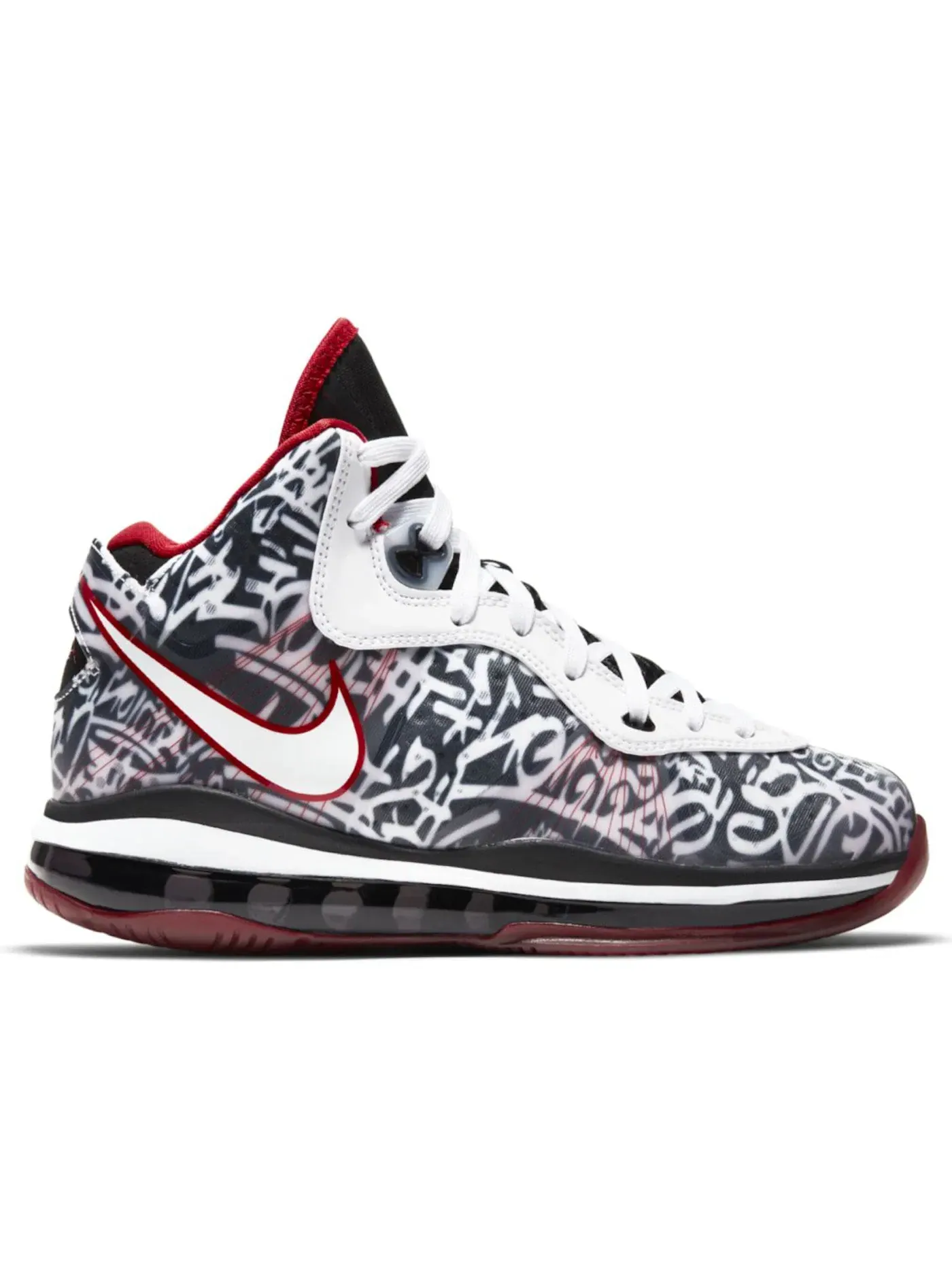 Детские кроссовки для мальчиков с принтом Nike LeBron 8 — изображение 1 из 1, черный/красный/белый