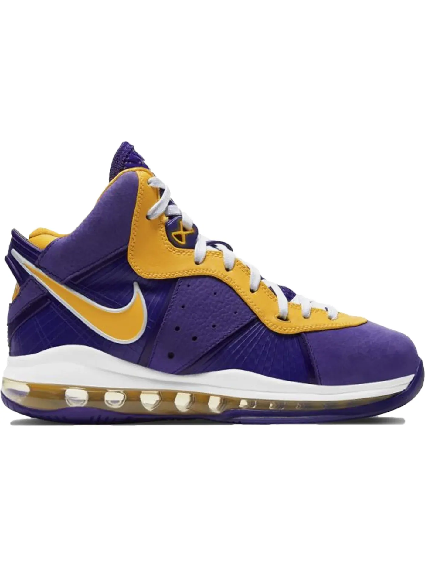Детские кроссовки для мальчиков баскетбольные Nike LeBron 8 — изображение 1 из 1, фиолетовый/желтый