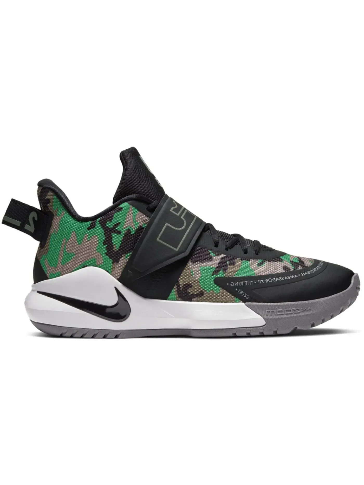 Мужские кроссовки для баскетбола с камуфляжным принтом Nike LeBron Ambassador 12 — изображение 1 из 1, черный//белый