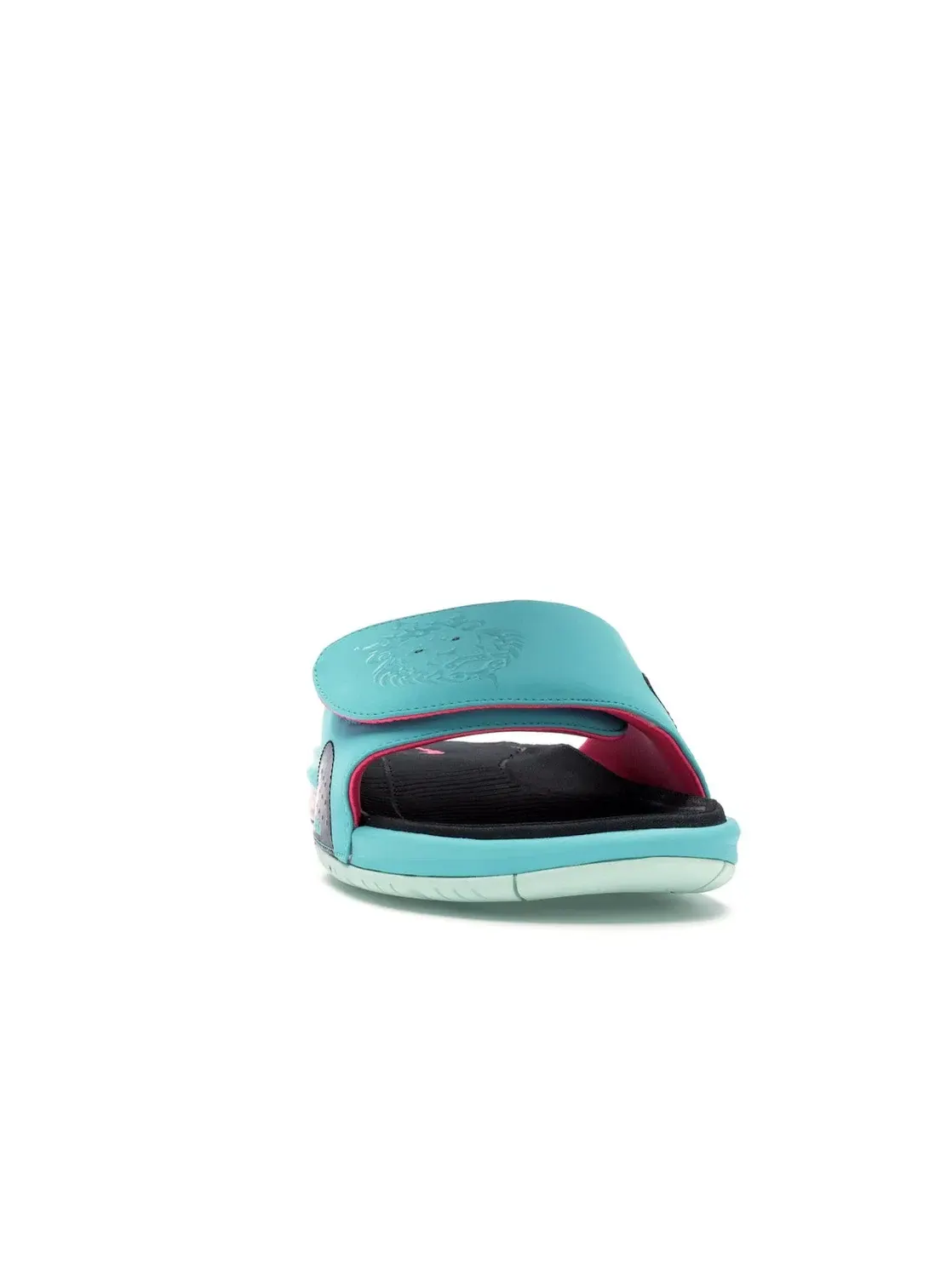 Мужские шлепанцы с контрастной подошвой Nike LeBron Slide, Retro/Retro-Flmnt Grn-Pnk Flsh — изображение 2 из 4
