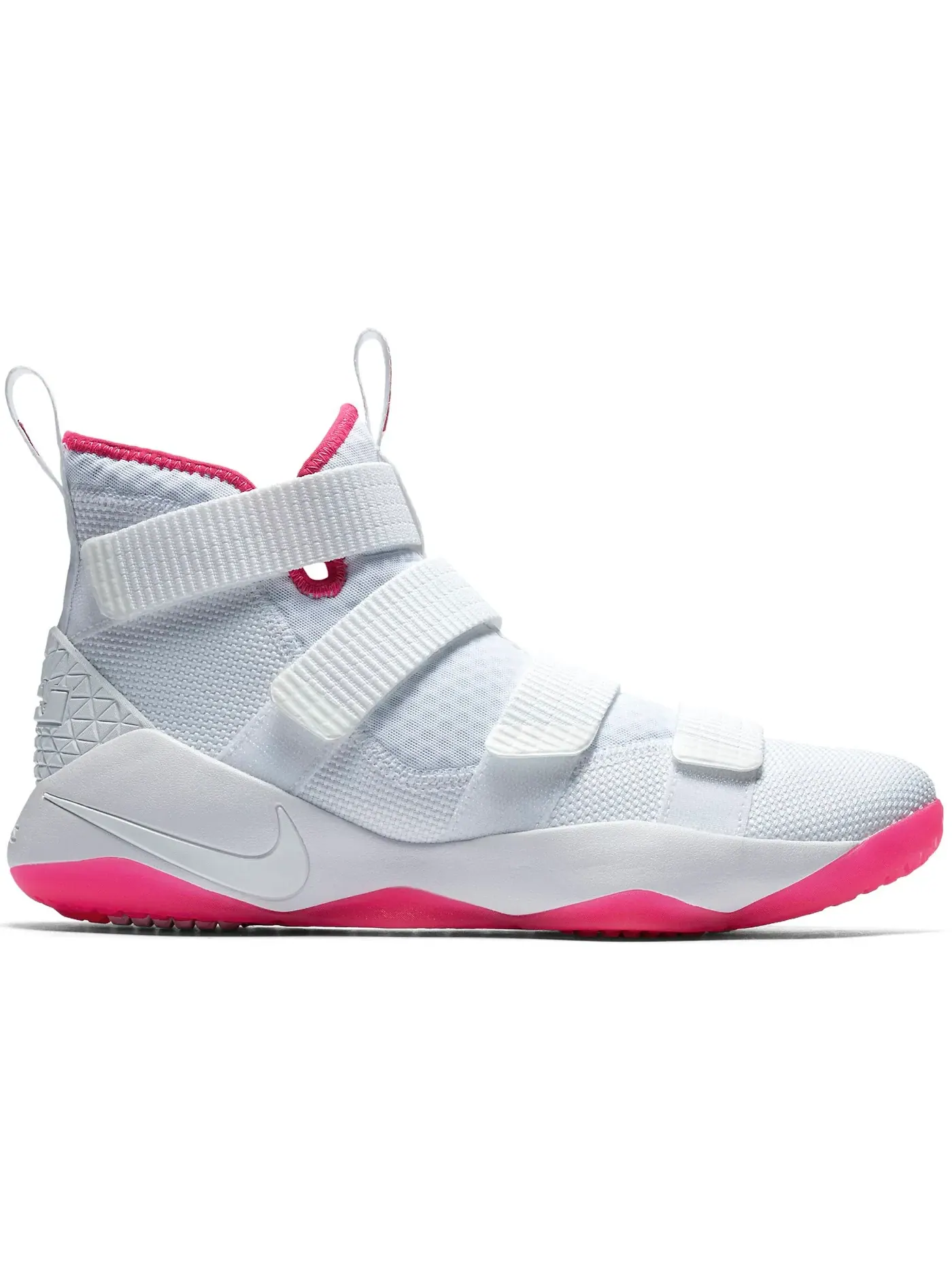 Мужские баскетбольные кроссовки Nike LeBron Soldier 11 — изображение 1 из 1, белый/белый-розовый