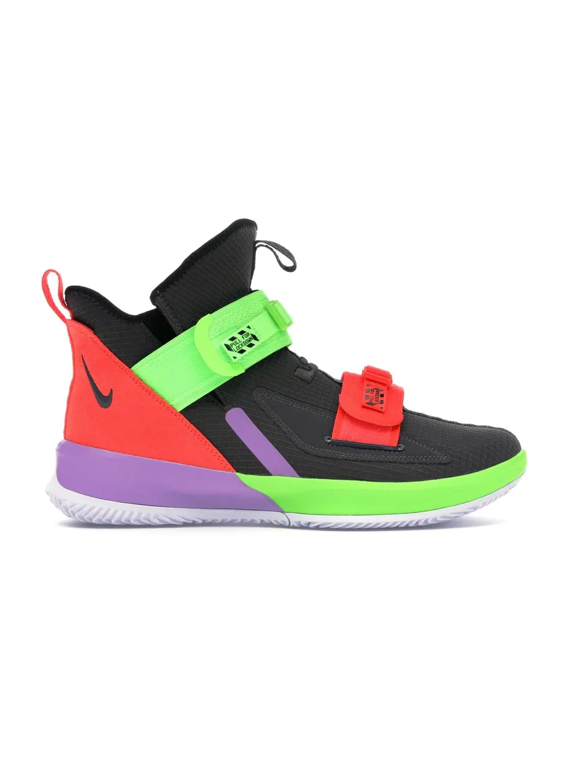Мужские кроссовки для баскетбола с ремешками Nike LeBron Soldier 13 — изображение 1 из 4, серый/яркий-зеленый
