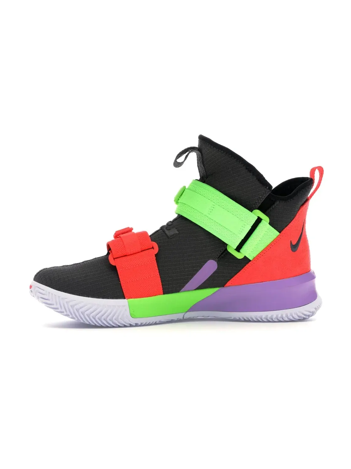Мужские кроссовки для баскетбола с ремешками Nike LeBron Soldier 13 — изображение 3 из 4, серый/яркий-зеленый