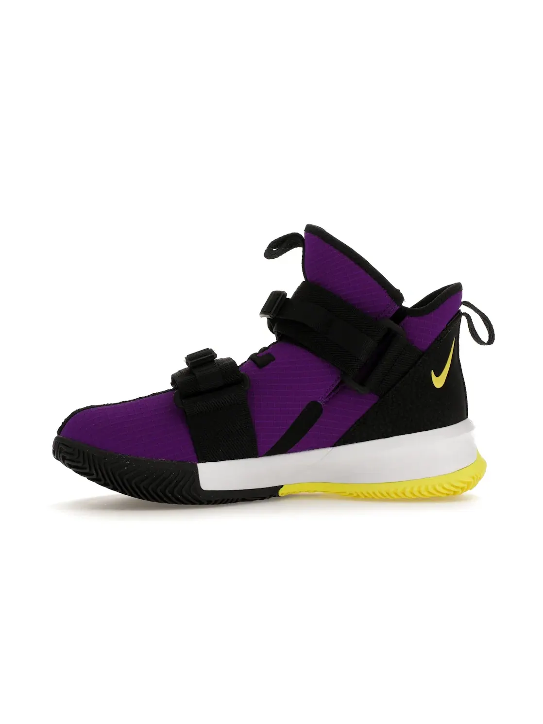 Мужские кроссовки для баскетбола Nike LeBron Soldier 13 — изображение 3 из 4, фиолетовый желтый черный