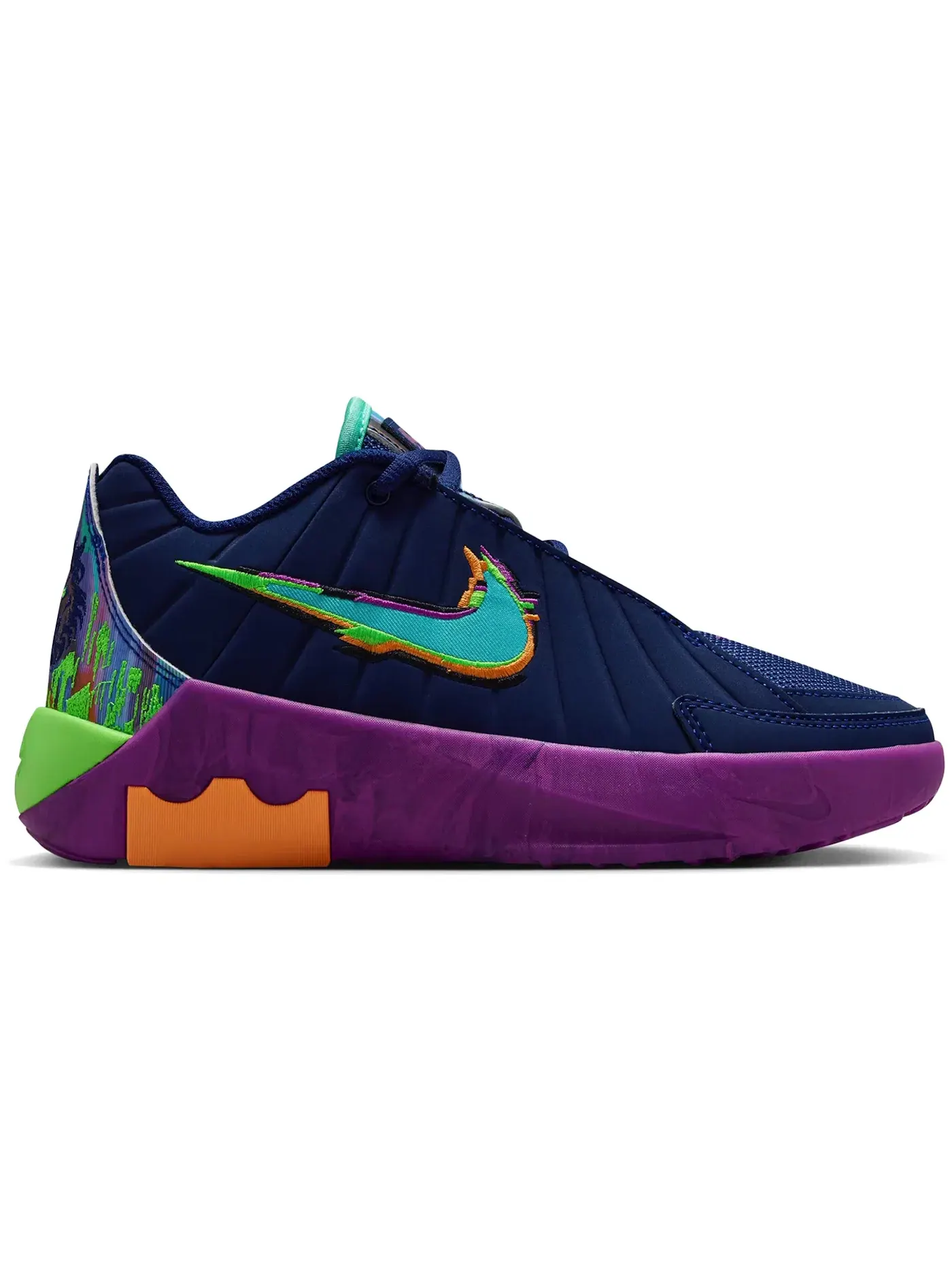 Детские кроссовки для мальчиков баскетбольные Nike LeBron Witness 9 — изображение 1 из 1, синий фиолетовый зеленый