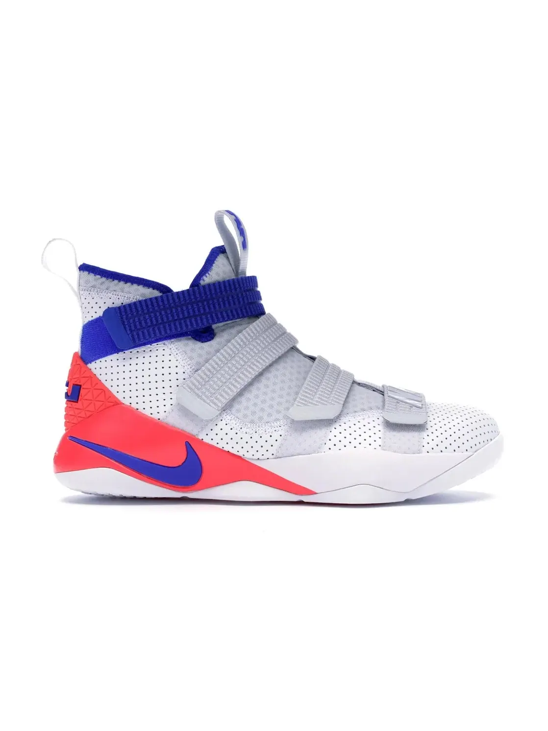 Мужские кроссовки для баскетбола Nike LeBron Zoom Soldier 11 — изображение 1 из 4, белый/синий--платиновый