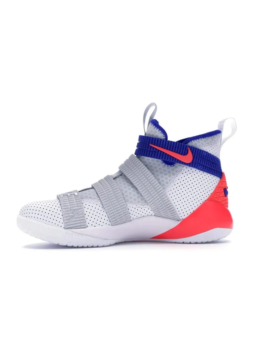 Мужские кроссовки для баскетбола Nike LeBron Zoom Soldier 11 — изображение 3 из 4, белый/синий--платиновый