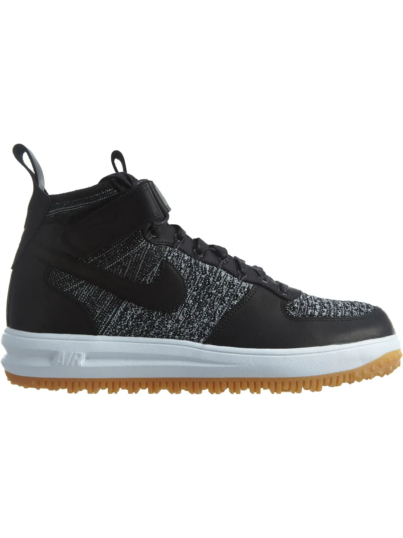Мужские ботинки с высоким верхом Nike Lunar Force 1 Flyknit Workboot — изображение 1 из 1, черный/белый-серый