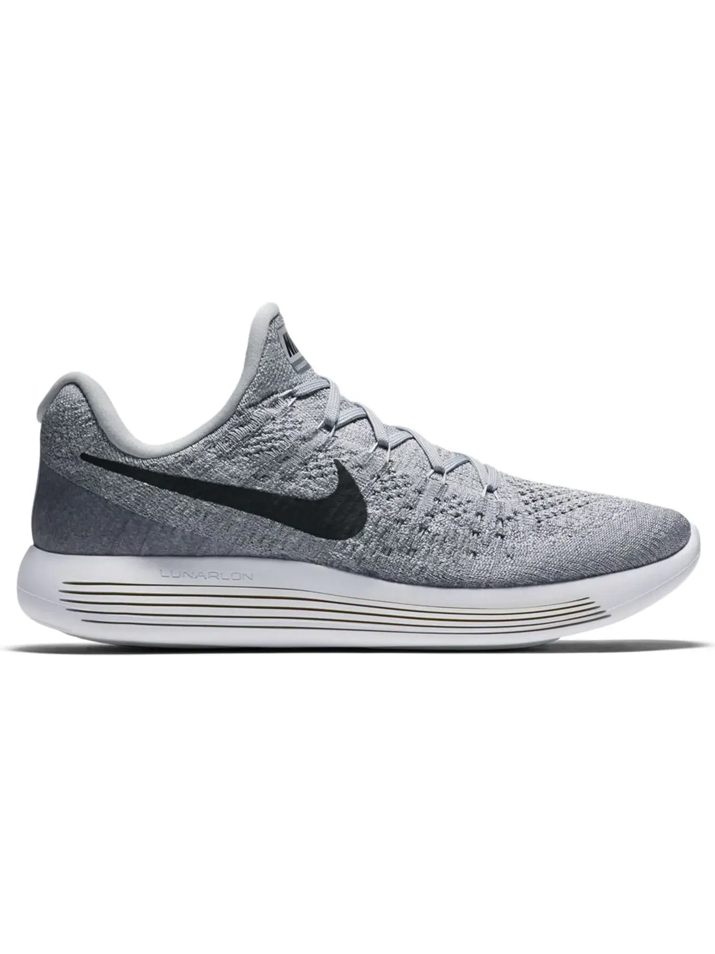 Мужские кроссовки беговые Nike Lunarepic Low Flyknit 2 — изображение 1 из 1, серый/черный-серый