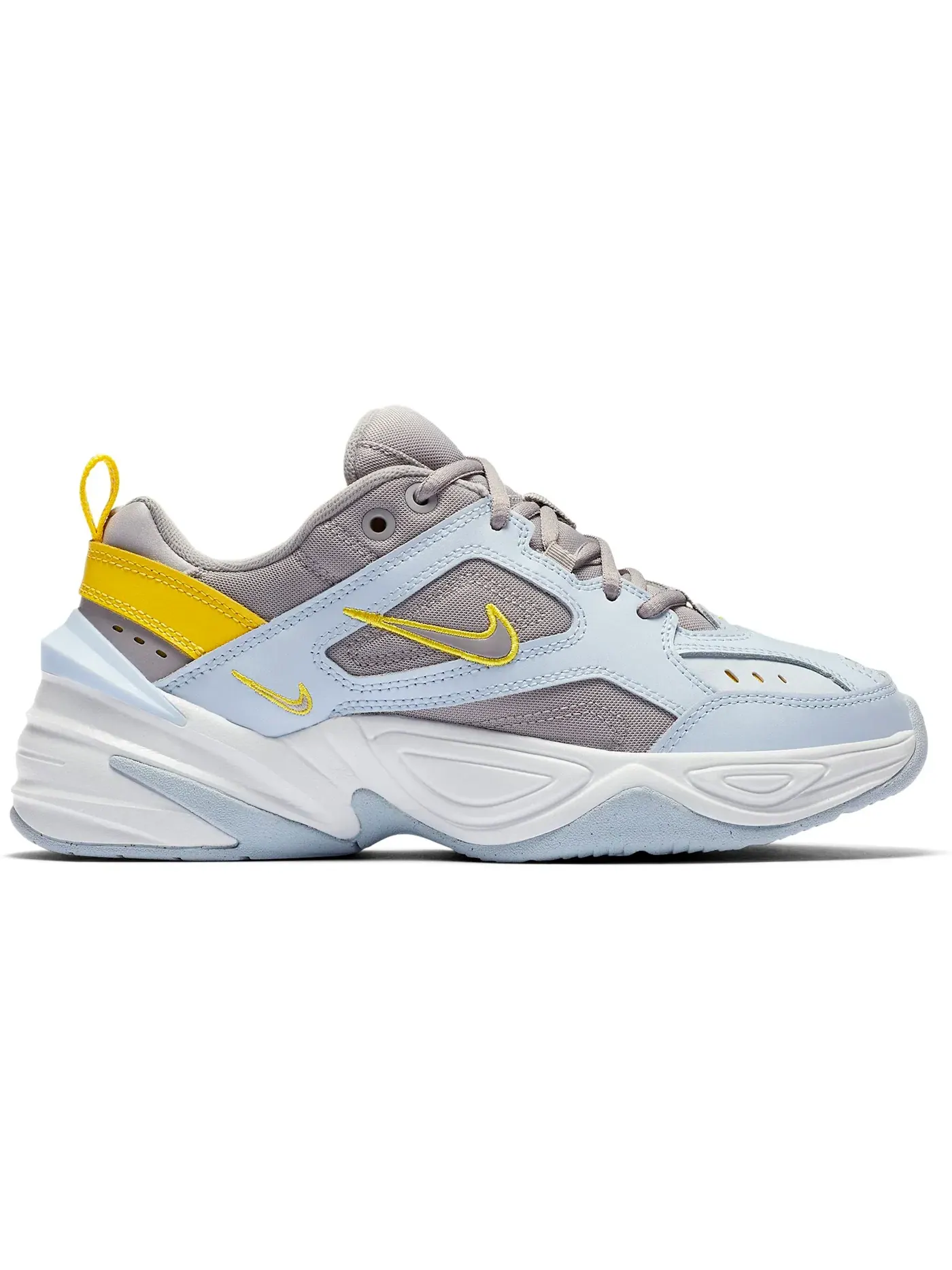 Женские кроссовки для повседневной носки Nike M2k Tekno Nike — изображение 1 из 1, синий желтый белый серый