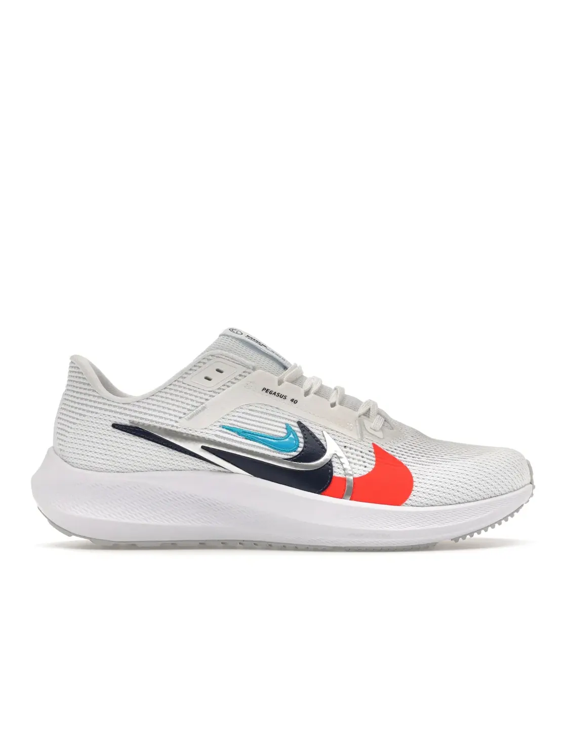 Мужские кроссовки беговые Nike Pegasus 40 Premium — изображение 1 из 4, белый мульти-серый яркий