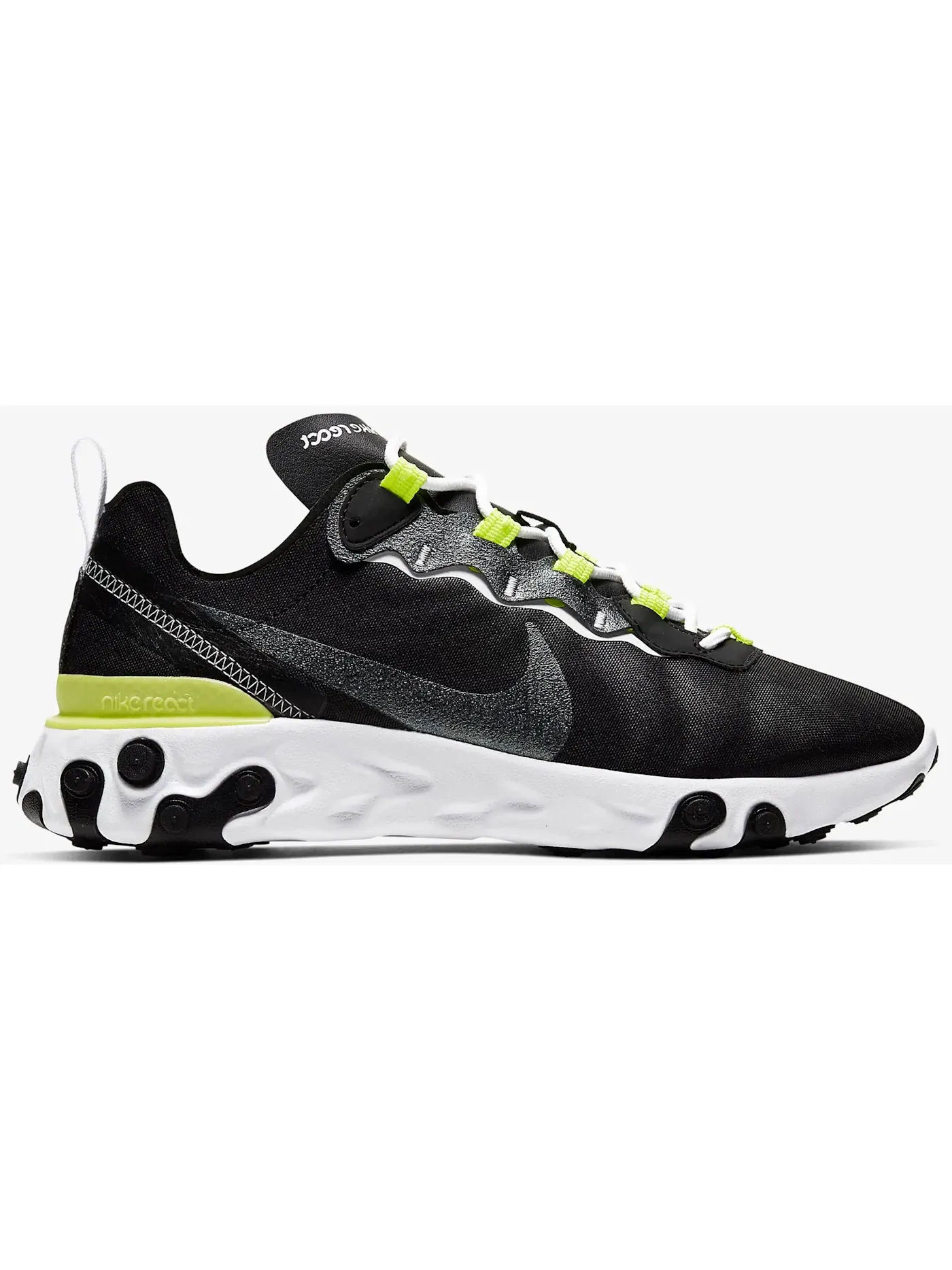 Женские кроссовки Lifestyle Nike React Element 55 Nike — изображение 1 из 1, черный белый