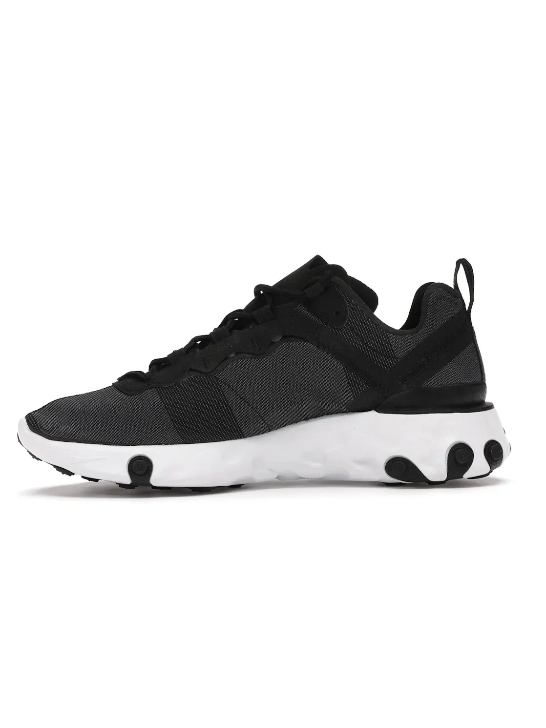 Женские кроссовки для бега с амортизацией Nike React Element 55 — изображение 3 из 4, черный/белый