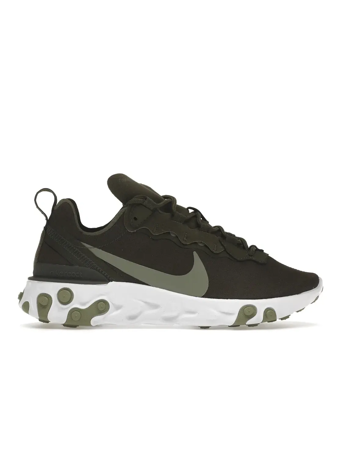 Женские кроссовки Lifestyle Nike React Element 55 — изображение 1 из 4, хаки/белый