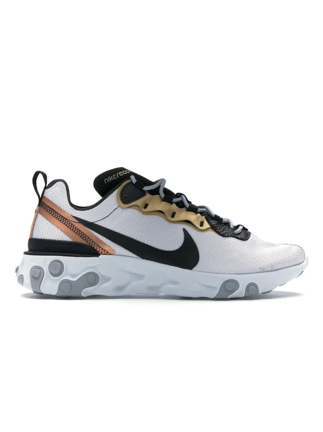 Мужские кроссовки Lifestyle с амортизацией Nike React Element 55 Nike — изображение 1 из 4, платиновый/черный