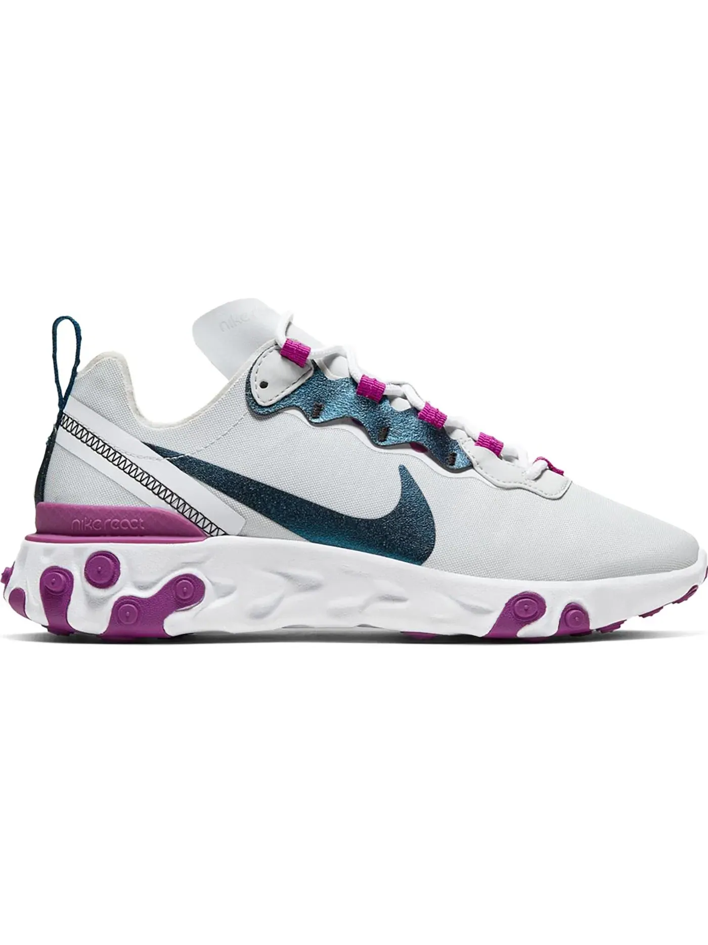 Женские кроссовки Lifestyle Nike React Element 55 — изображение 1 из 1, фиолетовый-белый-синий