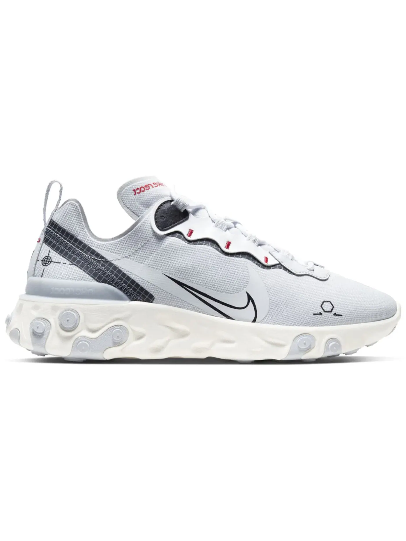 Мужские кроссовки Lifestyle Nike React Element 55 Premium — изображение 1 из 1, платиновый/черный//белый