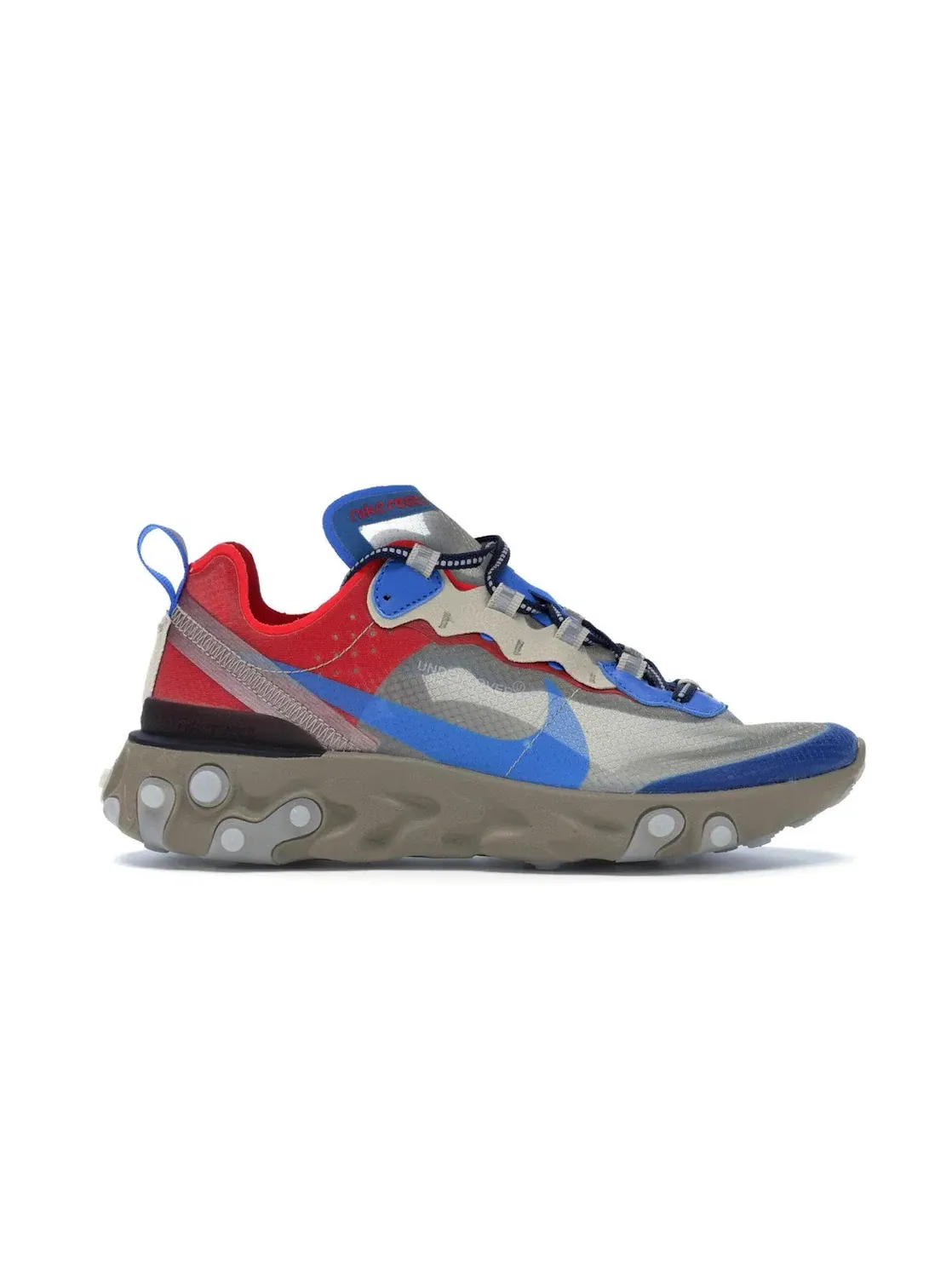 Мужские кроссовки Lifestyle с принтом Nike React Element 87 — изображение 1 из 4, светлый бежевый/синий