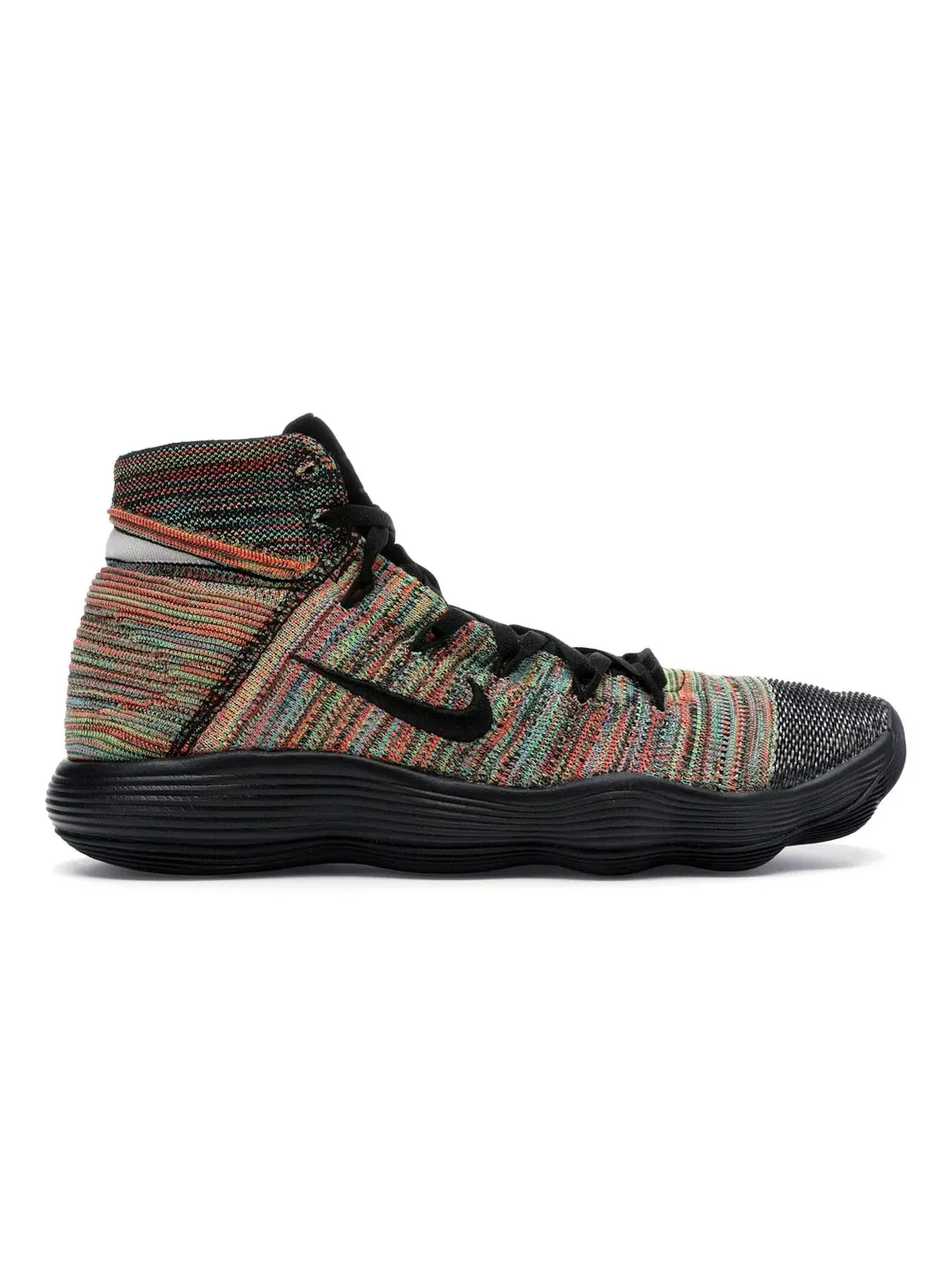 Мужские кроссовки для баскетбола Flyknit Nike React Hyperdunk 2017 Nike — изображение 1 из 4, черный/черный-белый