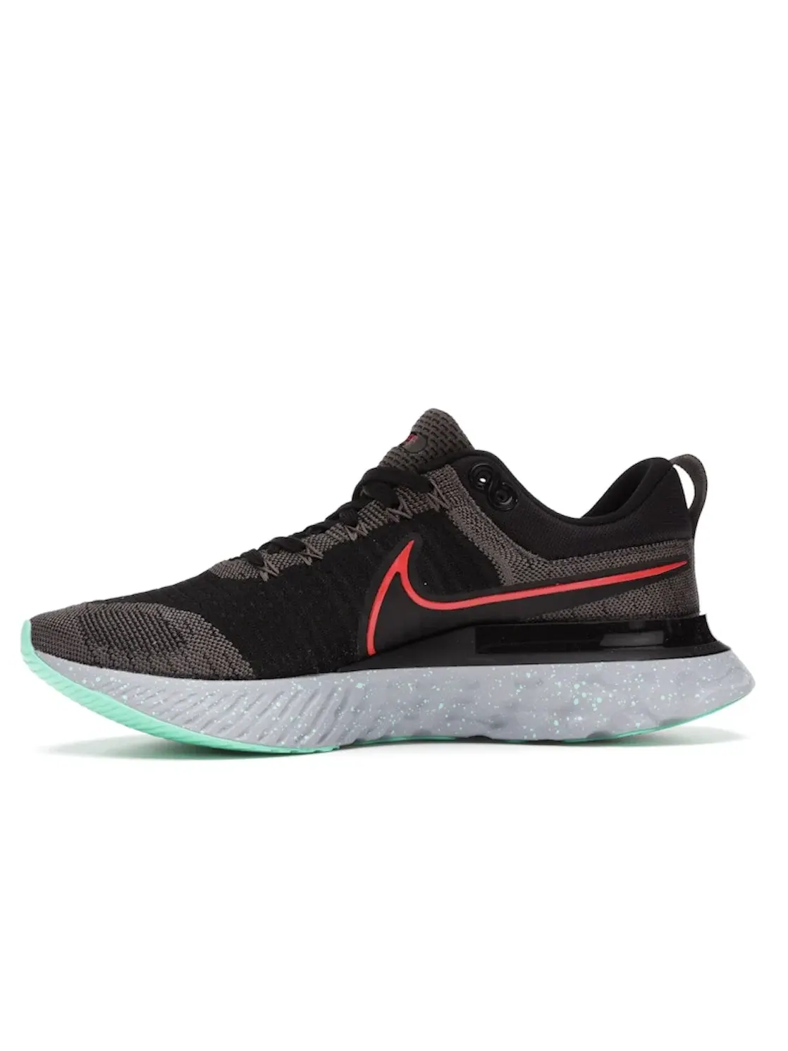 Мужские кроссовки для бега с технологией React Flyknit 2 Nike — изображение 3 из 4, черный/зеленый/красный