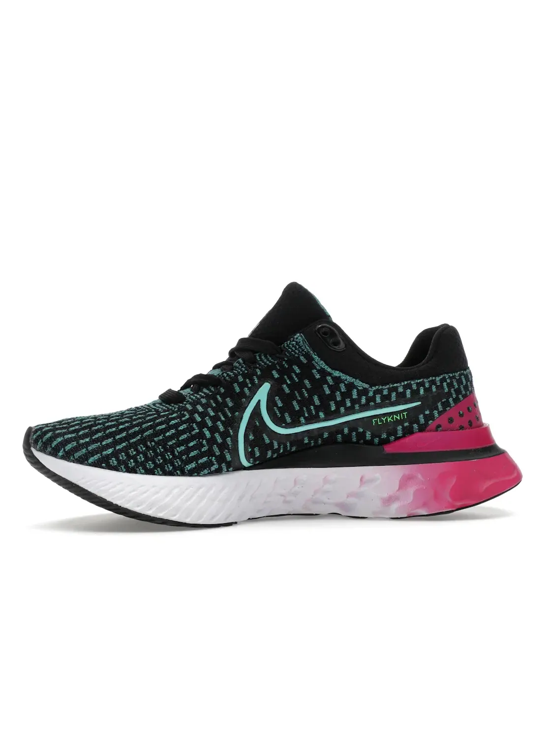 Женские кроссовки для бега Nike React Infinity Run Flyknit 3 — изображение 3 из 4, черный/-розовый--зеленый