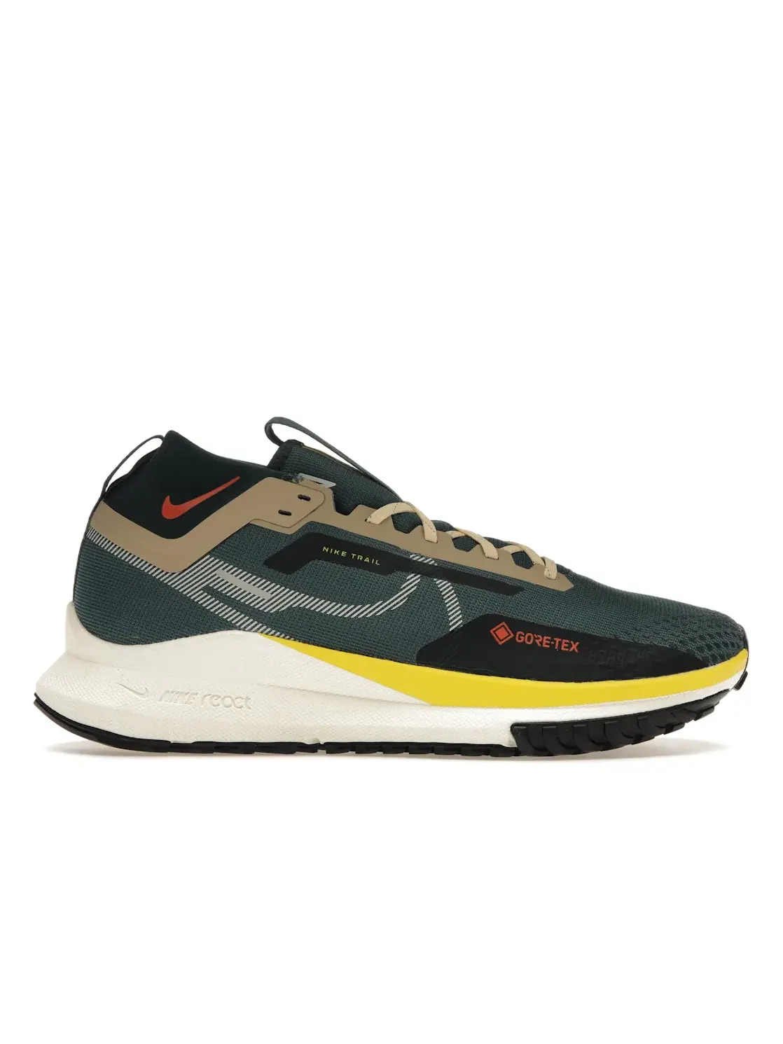 Мужские кроссовки для бега по бездорожью Nike React Pegasus Trail 4 Gore-Tex — изображение 1 из 4, зеленый/зеленый//красный
