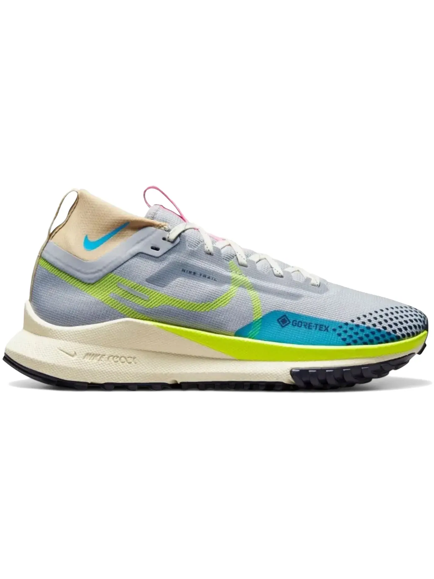 Женские кроссовки для бега с мембраной Gore-Tex Nike React Pegasus Trail 4 Gore-Tex — изображение 1 из 1, серый/зеленый/синий