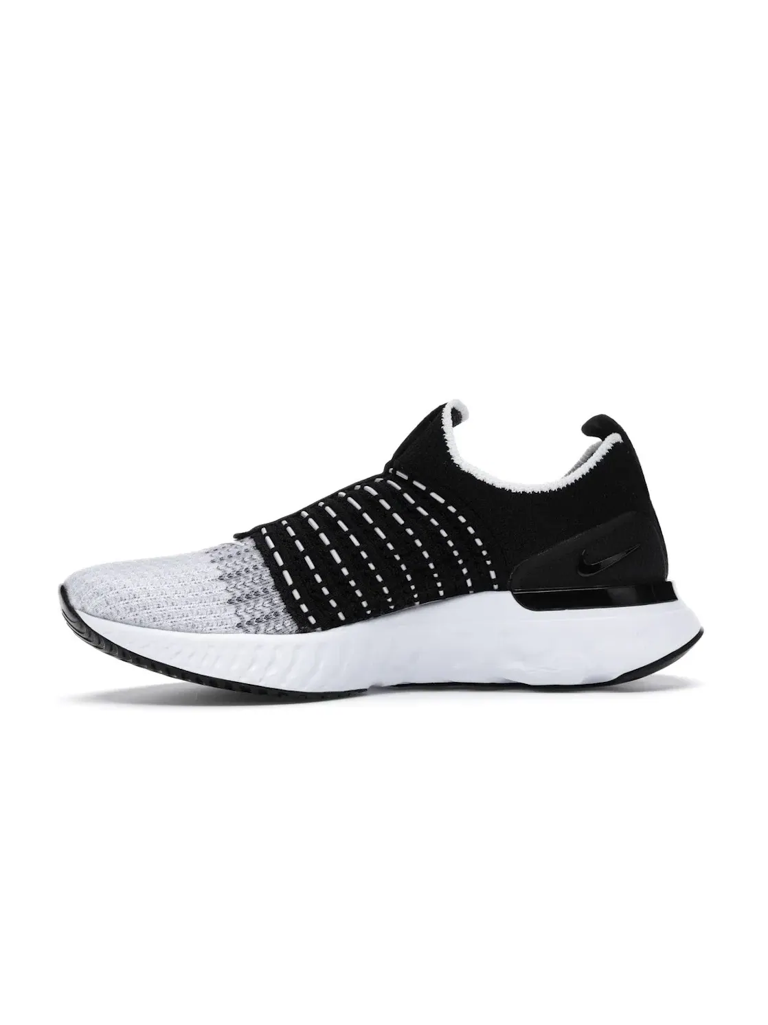 Женские кроссовки без шнуровки Nike React Phantom Run Flyknit 2 Nike — изображение 3 из 4, черный/белый
