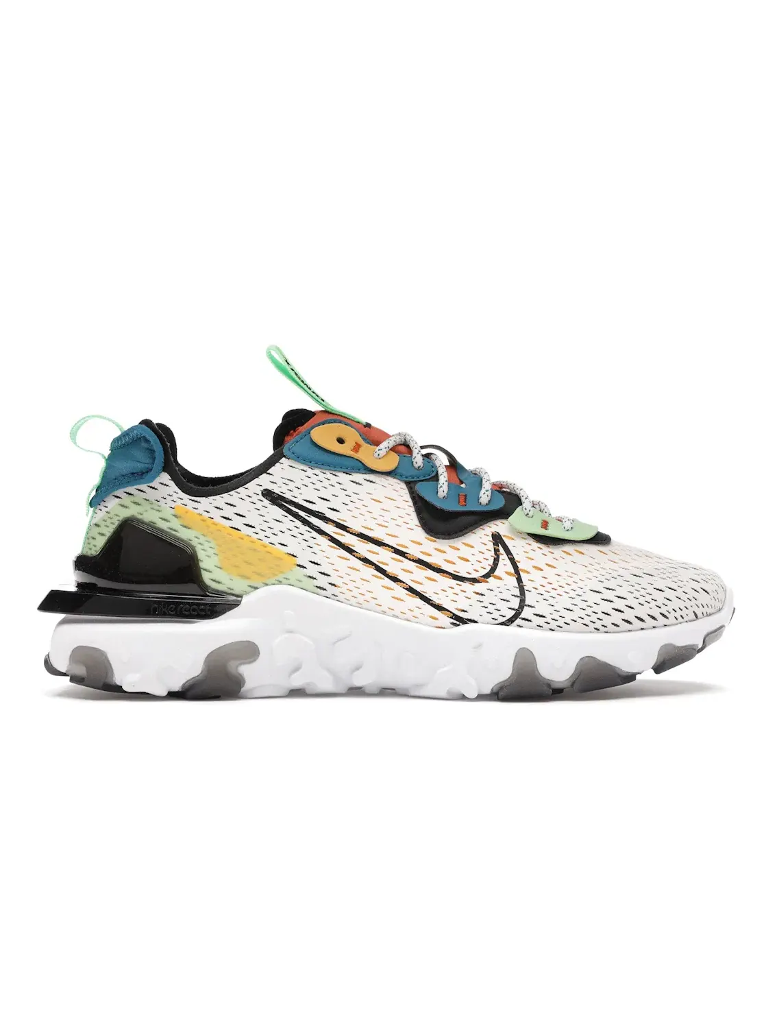 Мужские кроссовки дышащие Nike React Vision Nike — изображение 1 из 4, зеленый-оранжевый-черный