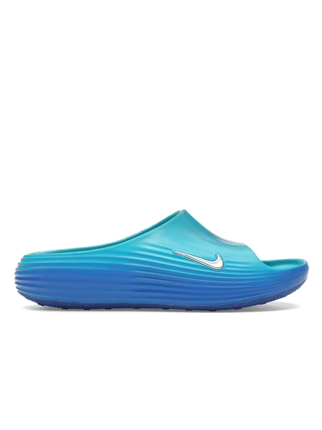 Мужские сандалии-слайды с амортизацией ReactX Nike — изображение 1 из 4, металлик серебристый