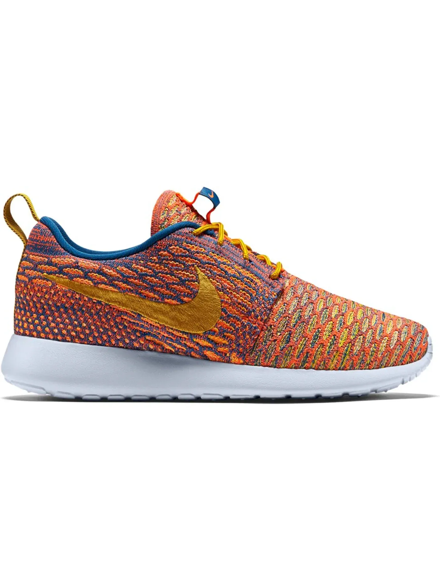 Женские кроссовки Lifestyle Nike Roshe One Flyknit — изображение 1 из 1, синий/-оранжевый-темный