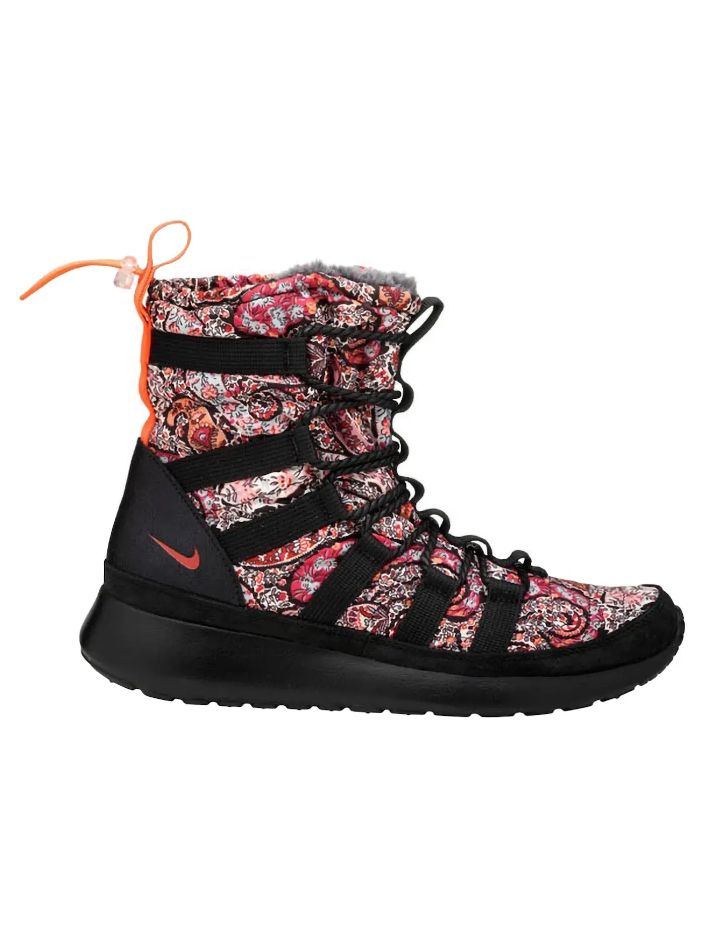 Женские ботинки с принтом Nike Roshe Run Hi Sneakerboot QS — изображение 1 из 1, черный/красный/черный