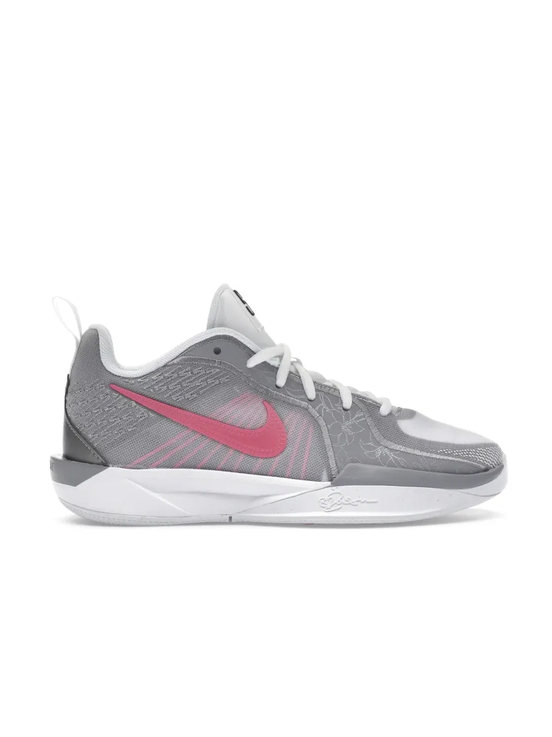 Детские кроссовки для девочек с цветочным принтом Nike Sabrina 2 Lily — изображение 1 из 4, белый//серый/черный