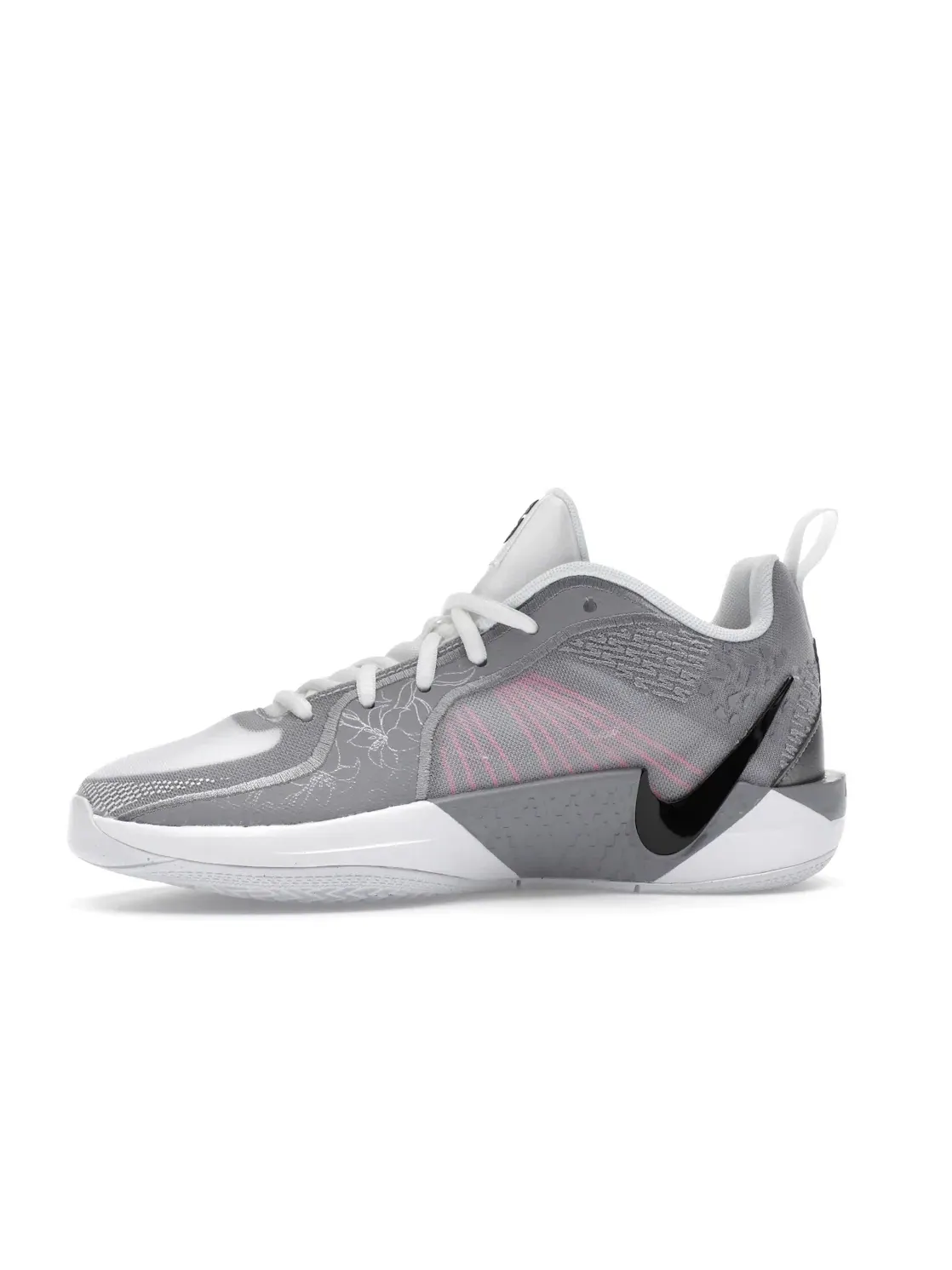 Детские кроссовки для девочек с цветочным принтом Nike Sabrina 2 Lily — изображение 3 из 4, белый//серый/черный