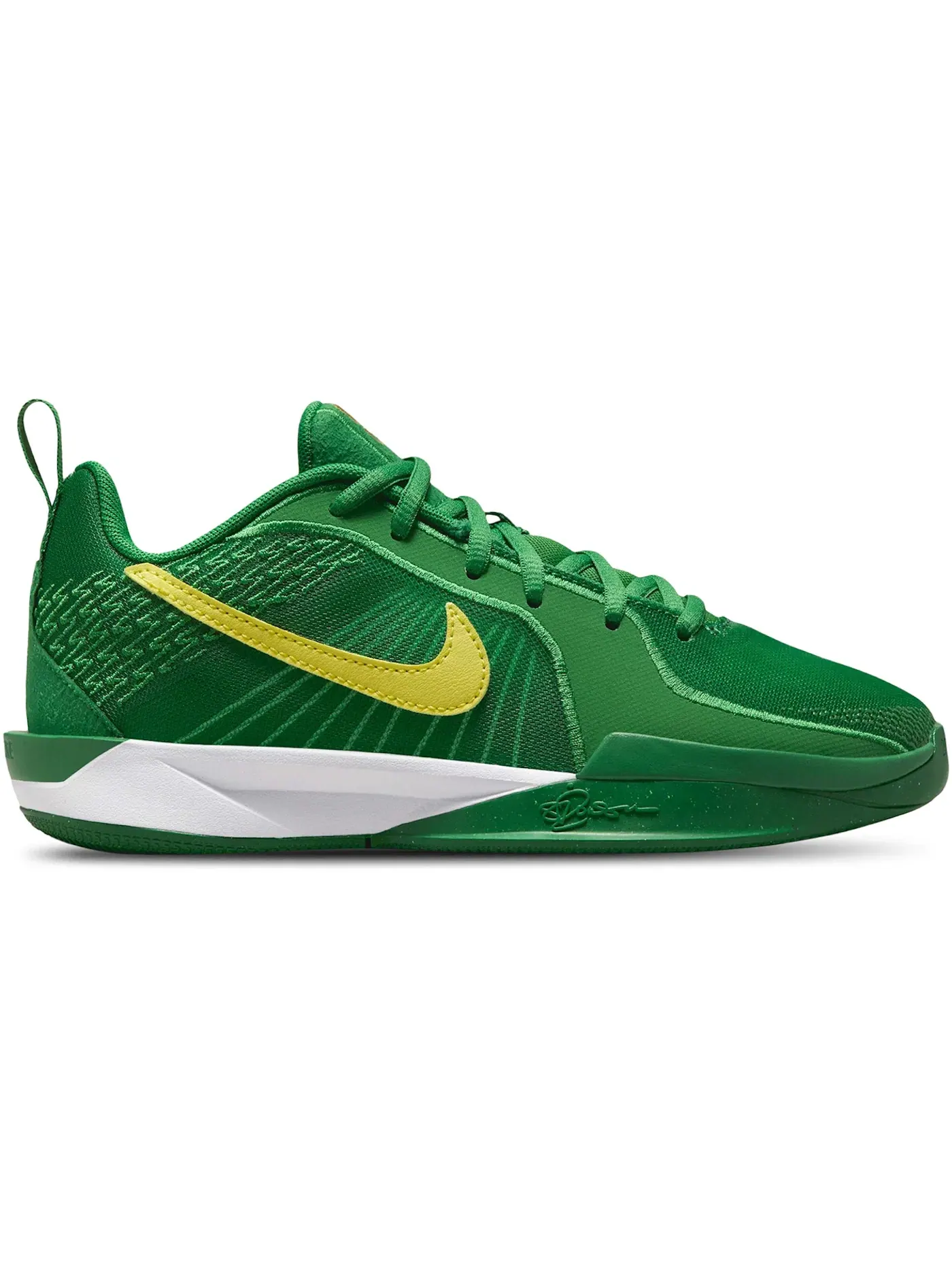 Детские кроссовки для баскетбола Nike Sabrina 2 Oregon — изображение 1 из 1, зеленый/белый/желтый