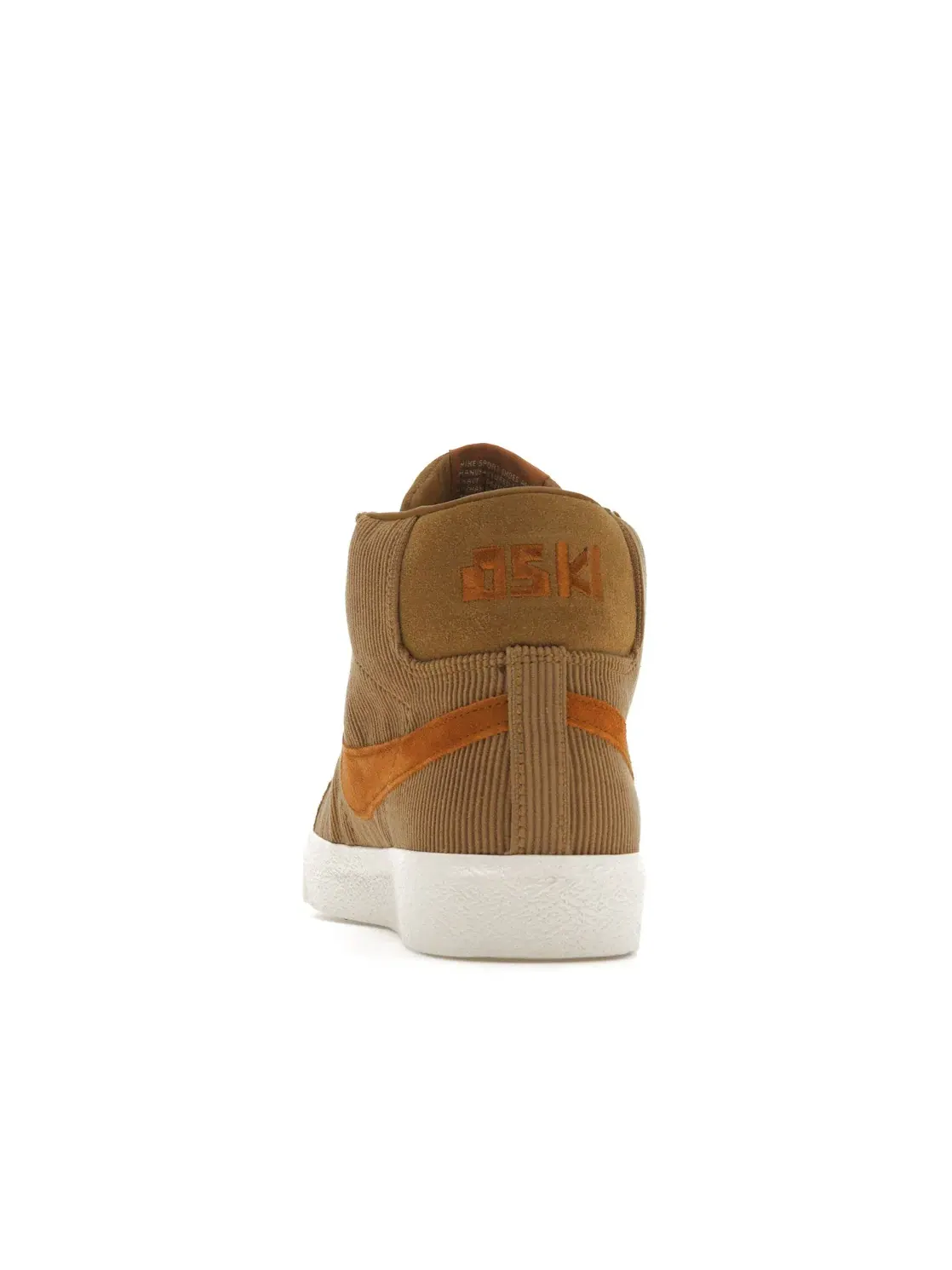 Мужские кроссовки с вельветовым текстилем Nike SB Blazer Mid Oski Orange Label, Muted Bronze/Burnt Sienna-Sail