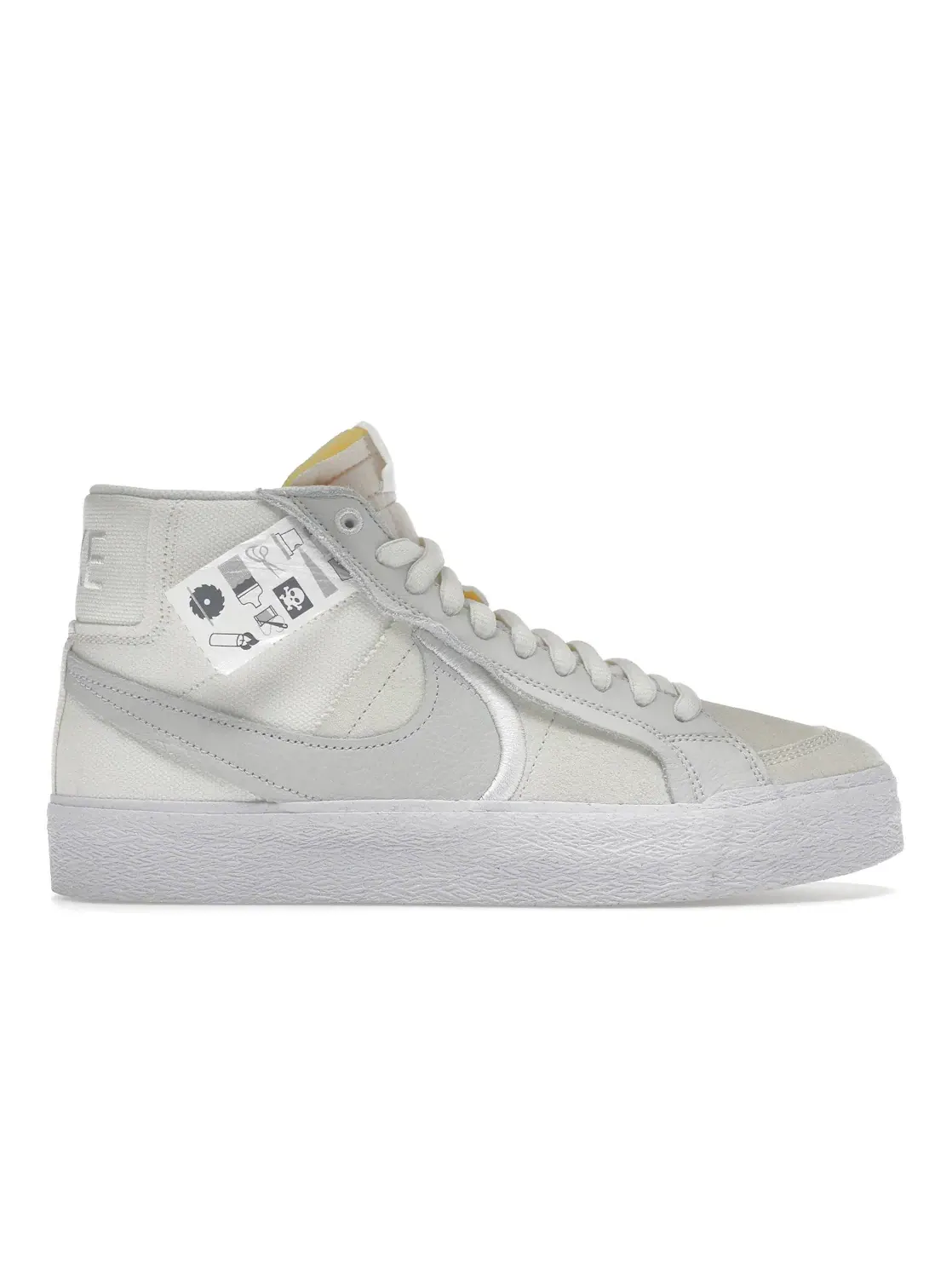 Мужские кроссовки с высоким верхом Nike SB Blazer Mid Warning Label — изображение 1 из 4, белый/белый