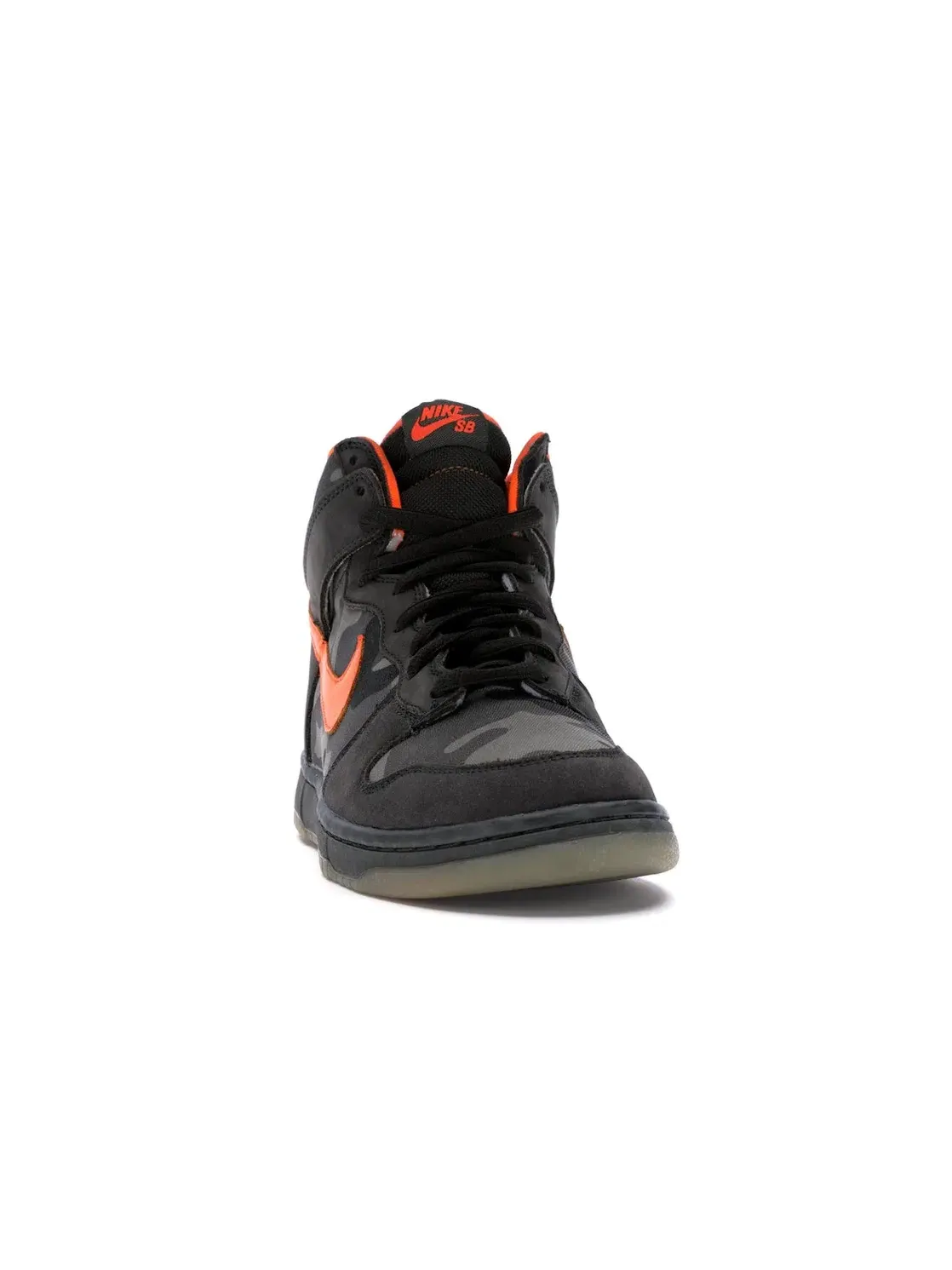 Мужские кроссовки для скейтбординга высокий с камуфляжным принтом Nike SB Dunk High — изображение 2 из 4, зеленый/оранжевый