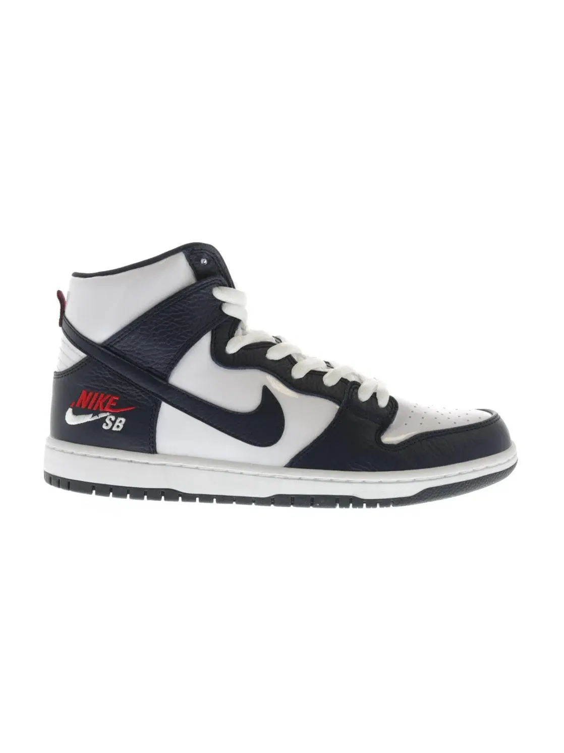 Мужские кроссовки с перфорацией Nike SB Dunk High Future Court Obsidian — изображение 1 из 4, белый/красный