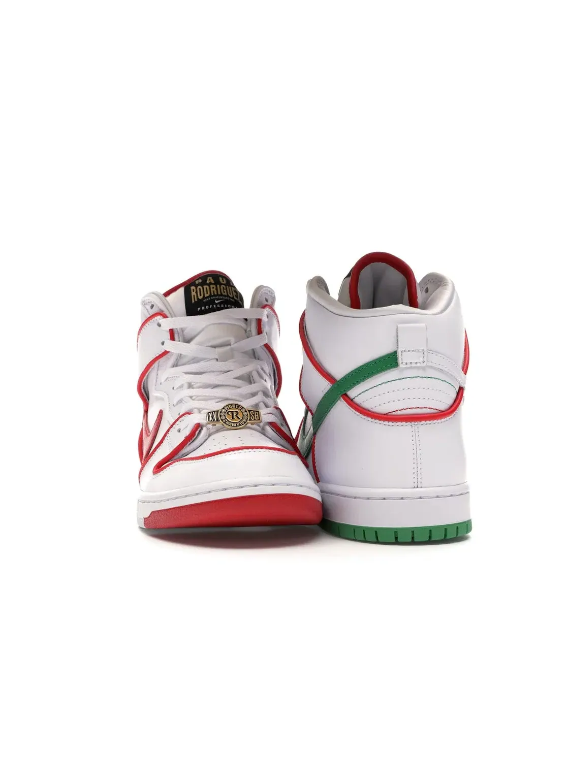 Мужские кроссовки высокие с принтом Nike SB Dunk High Paul Rodriguez Mexico — изображение 2 из 4, белый/красный-зеленый