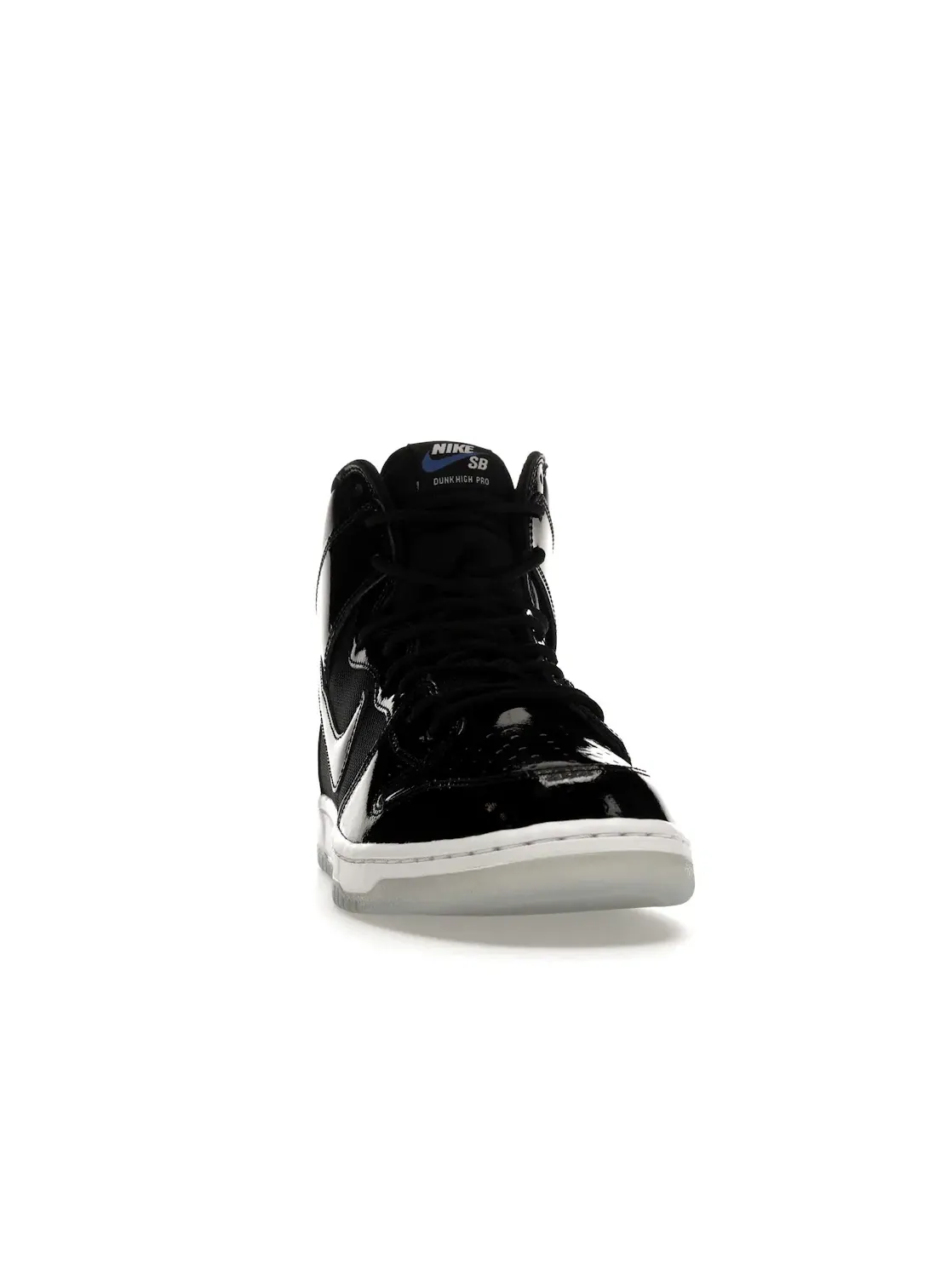 Мужские высокие кроссовки с патентованной кожей Nike SB Dunk High Space Jam Nike — изображение 2 из 4, черный/черный-белый