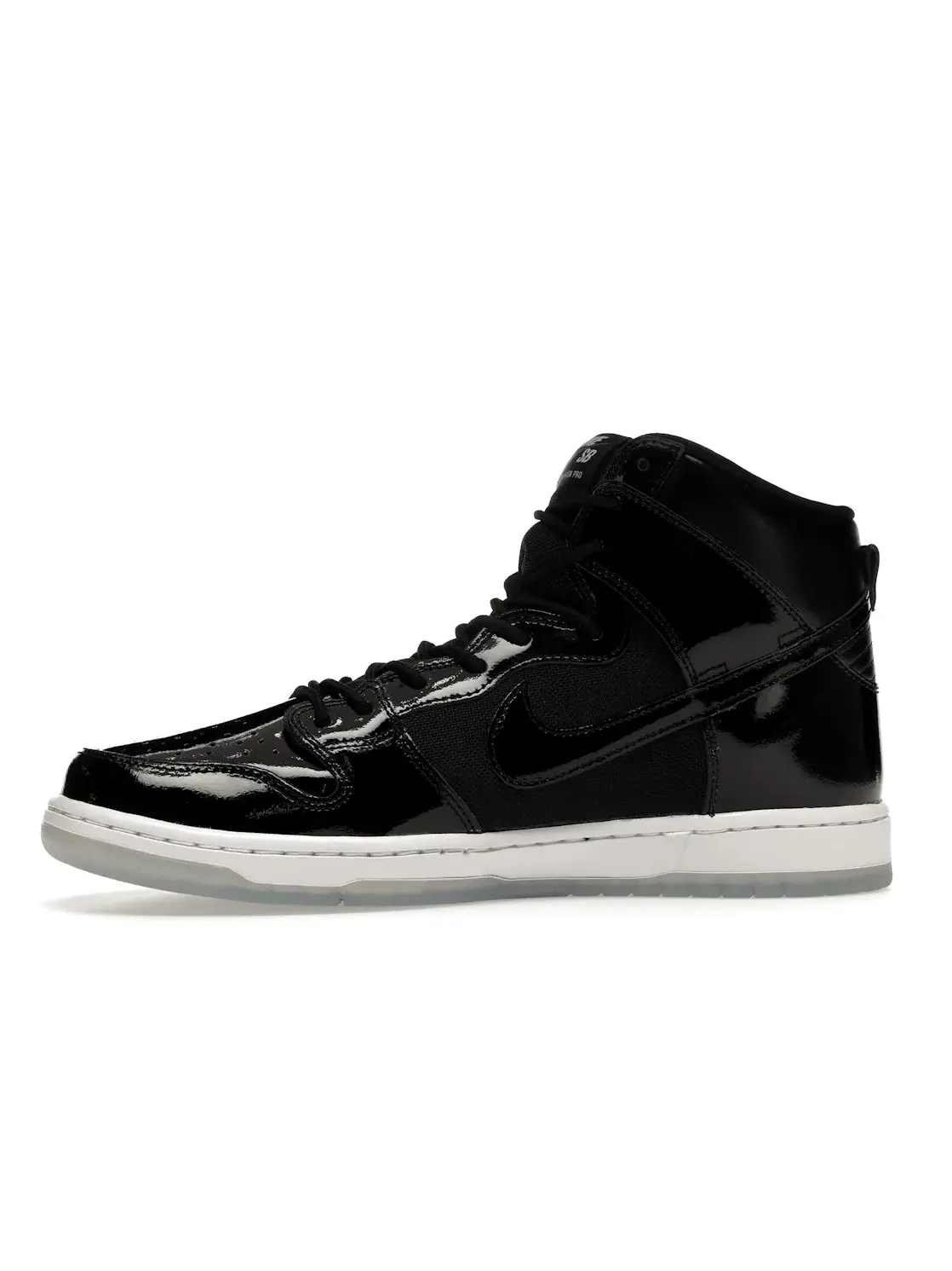 Мужские высокие кроссовки с патентованной кожей Nike SB Dunk High Space Jam Nike — изображение 3 из 4, черный/черный-белый