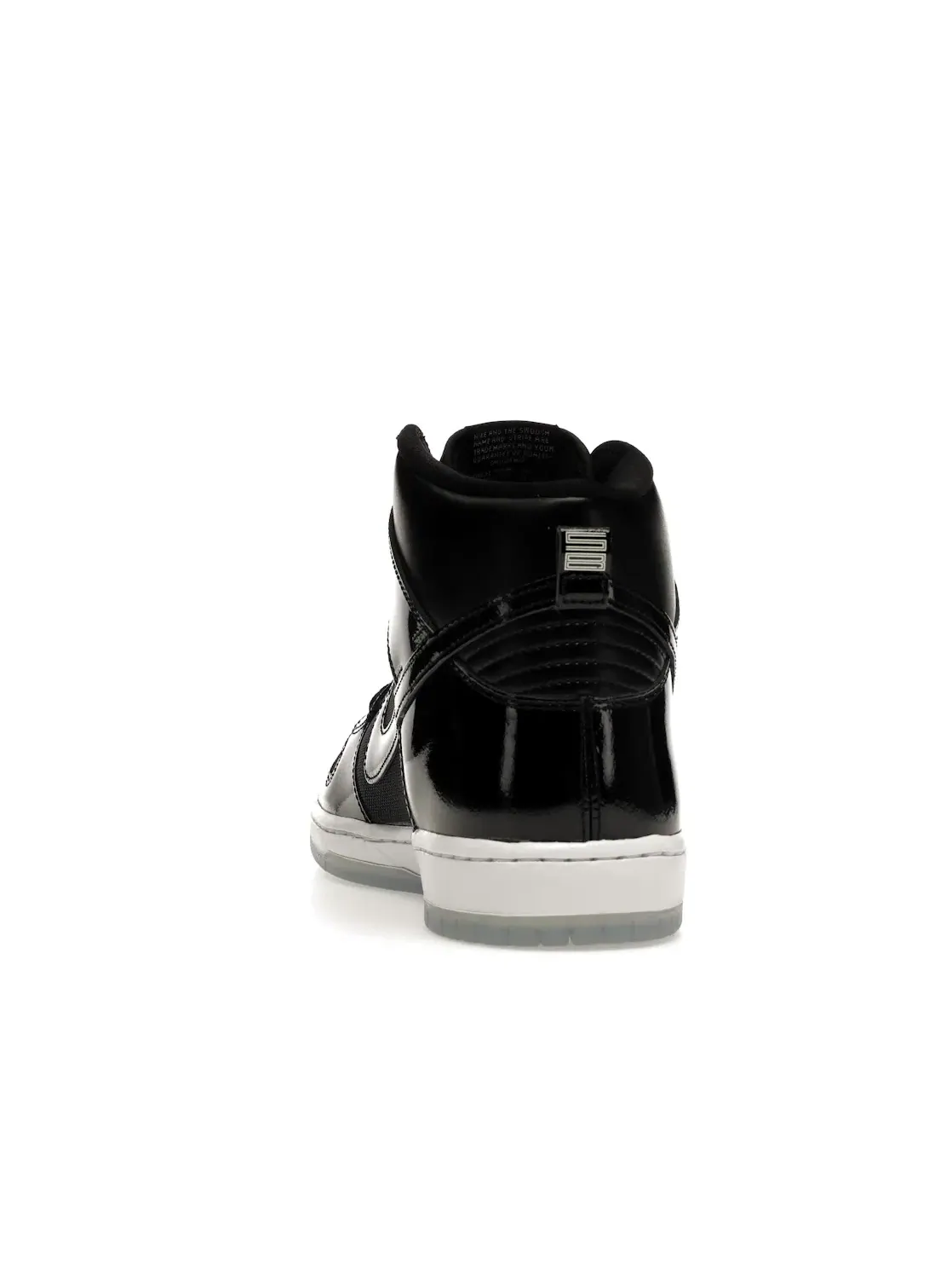 Мужские высокие кроссовки с патентованной кожей Nike SB Dunk High Space Jam Nike — изображение 4 из 4, черный/черный-белый
