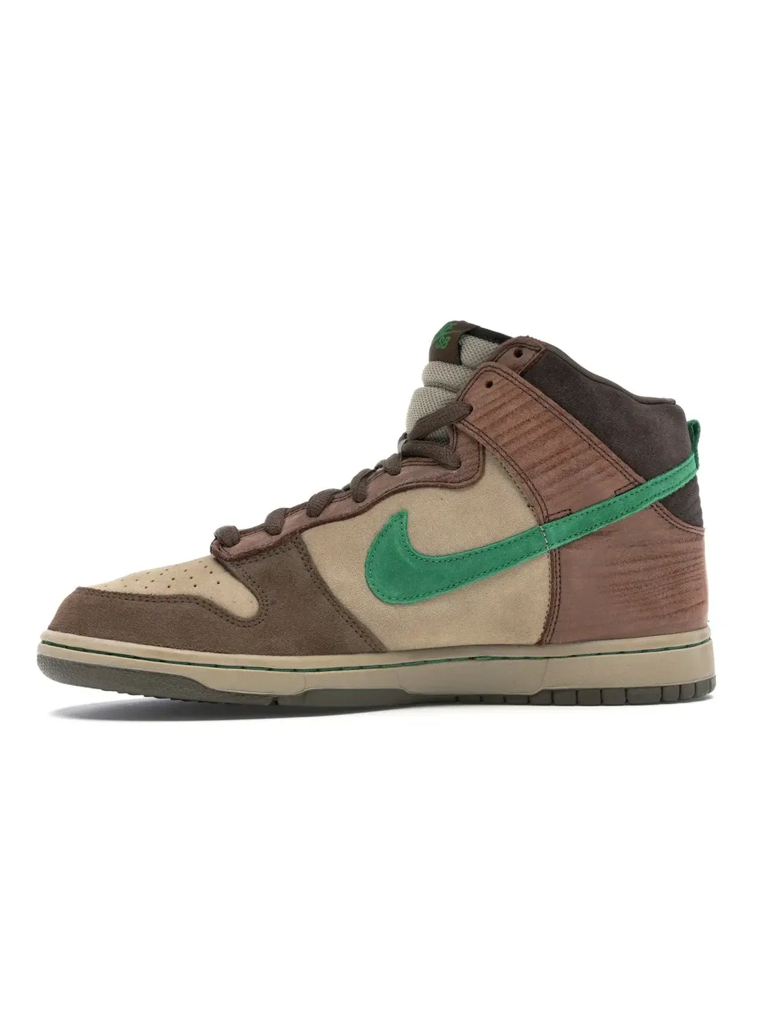 Мужские кроссовки высокие с принтом деревянной палубы Nike SB Dunk High — изображение 3 из 4, классический зеленый
