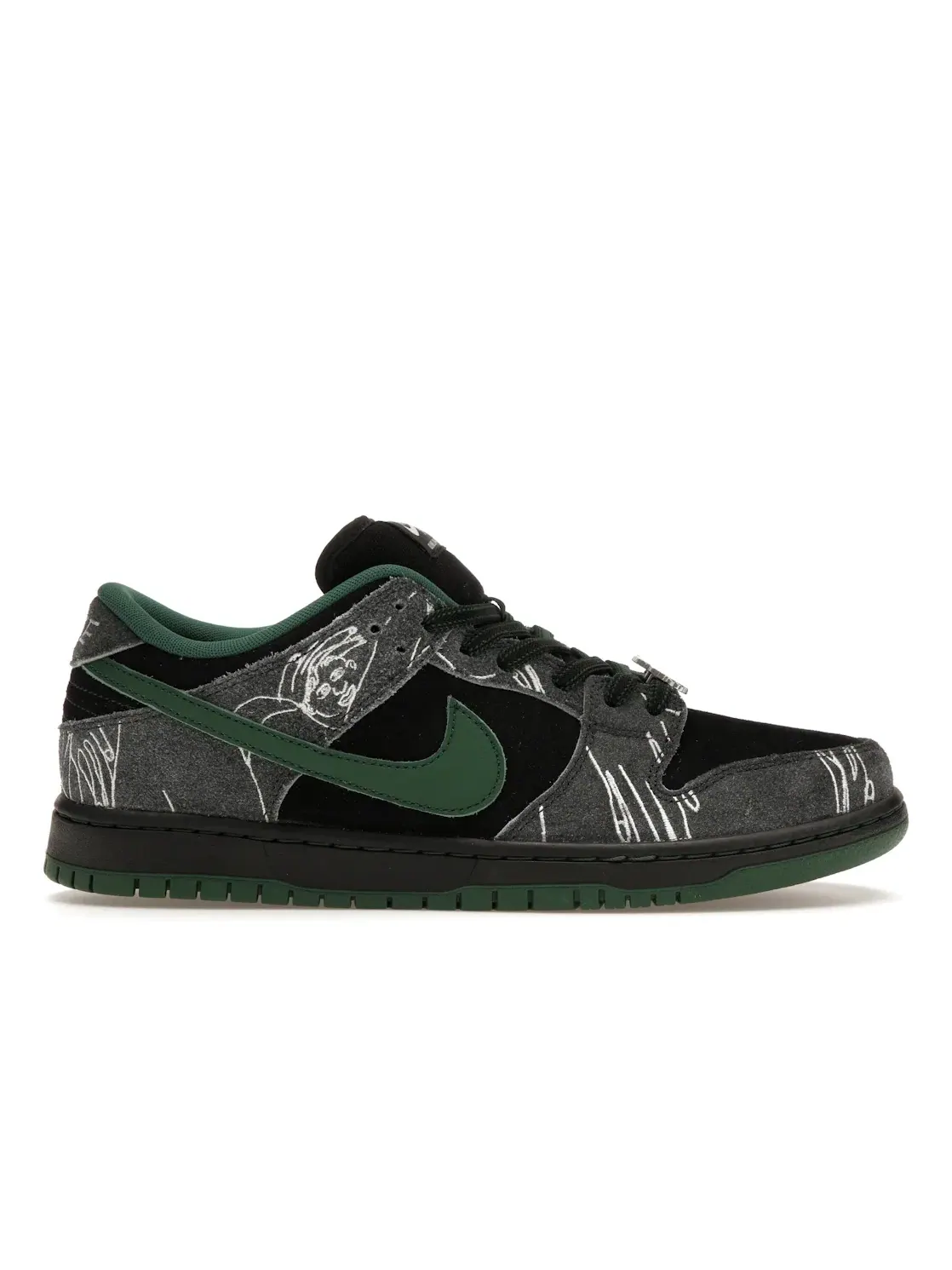 Мужские кроссовки с коллаборацией Nike SB Dunk Low There Skateboards Nike — изображение 1 из 4, черный/зеленый-белый