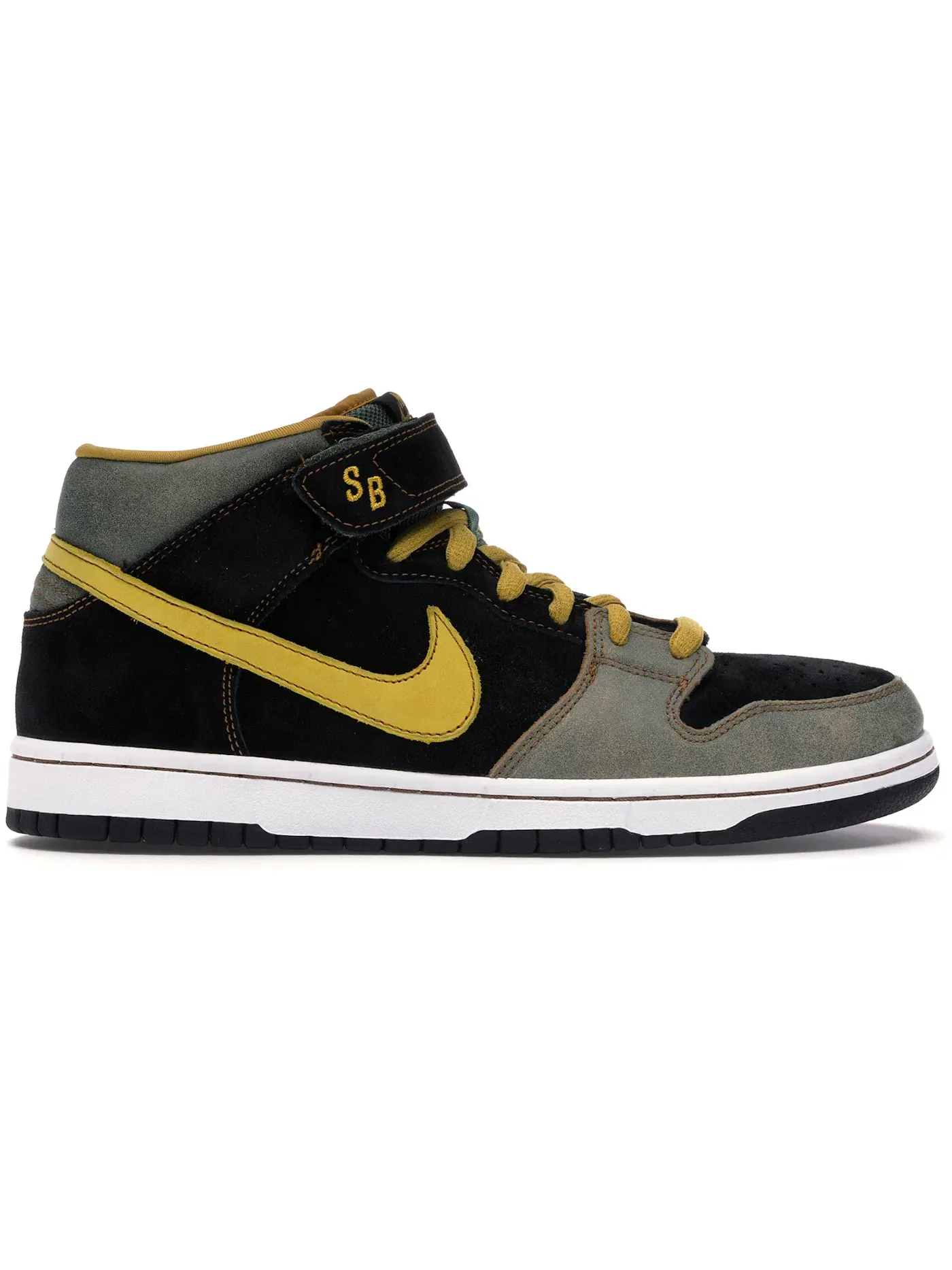 Мужские кроссовки высокие с принтом Nike SB Dunk Mid Nike — изображение 1 из 1, желтый