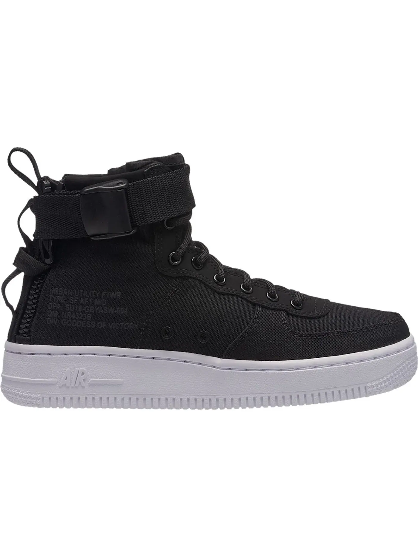 Детские кроссовки высокие с брендовым дизайном Nike SF Air Force 1 Mid Nike — изображение 1 из 1, черный белый
