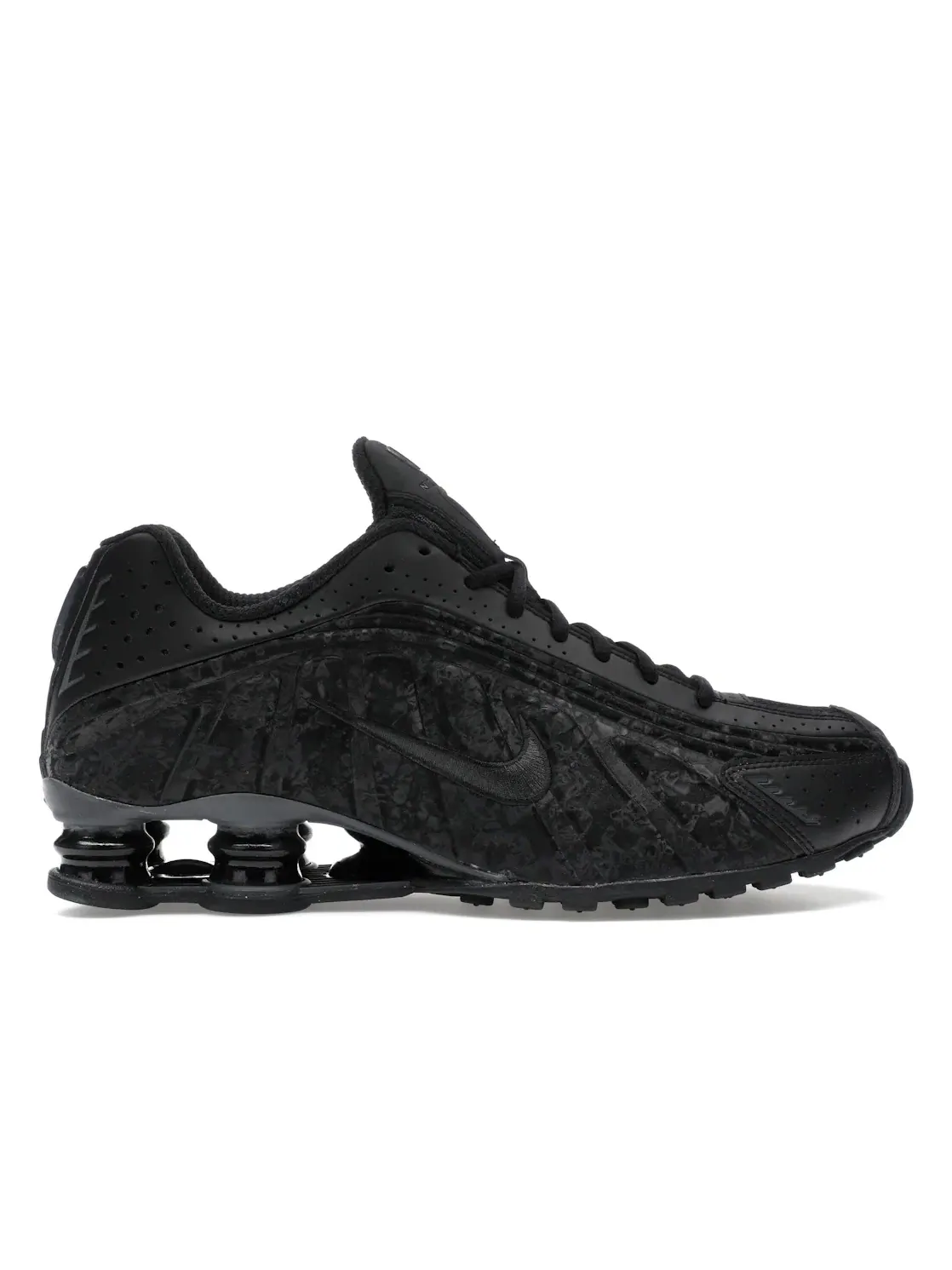 Женские кроссовки с цветочным принтом Nike Shox R4 — изображение 1 из 4, черный/темный серый