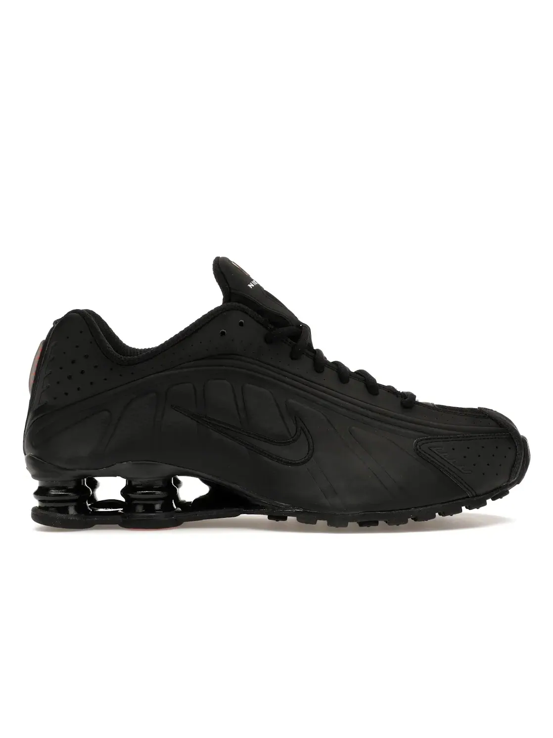 Женские кроссовки с амортизацией Nike Shox R4 — изображение 1 из 4, черный/черный-оранжевый