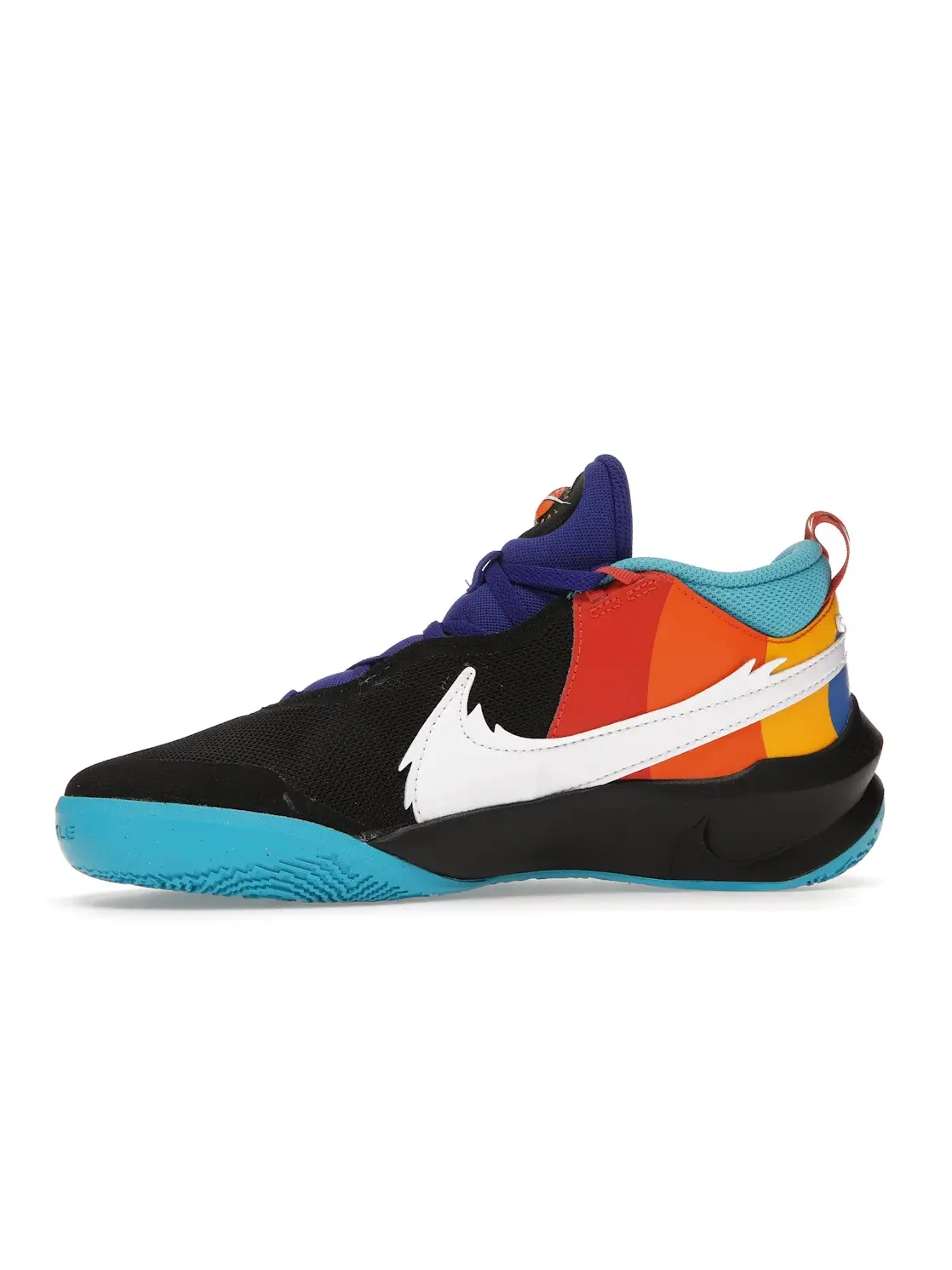 Детские кроссовки для мальчиков с длинным шнурком Nike Team Hustle D 10 SE — изображение 3 из 4, черный/-оранжевый-белый